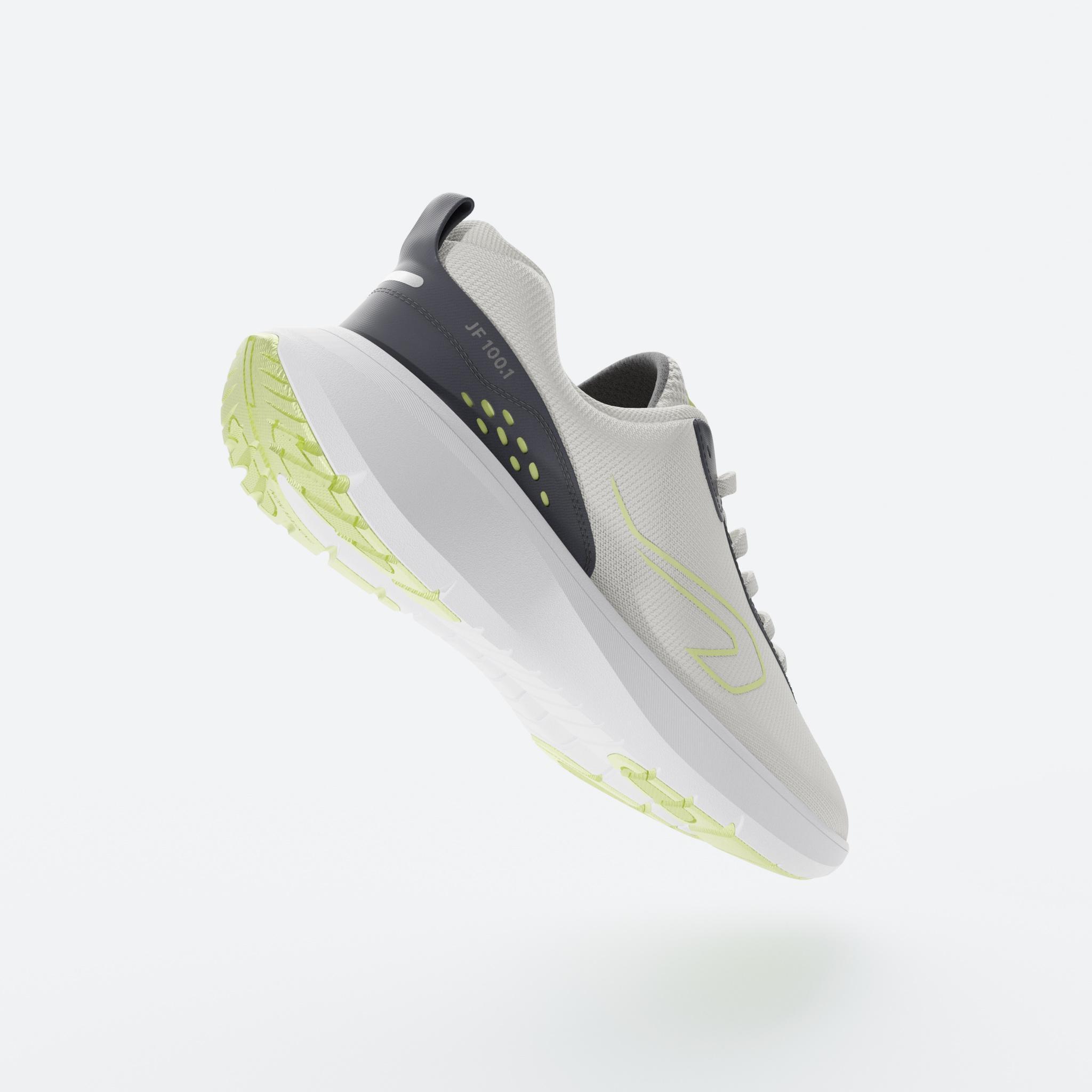 Men Running Shoes Superior Grip Cushioned Upto 10km/week, Jogflow - Cotton White