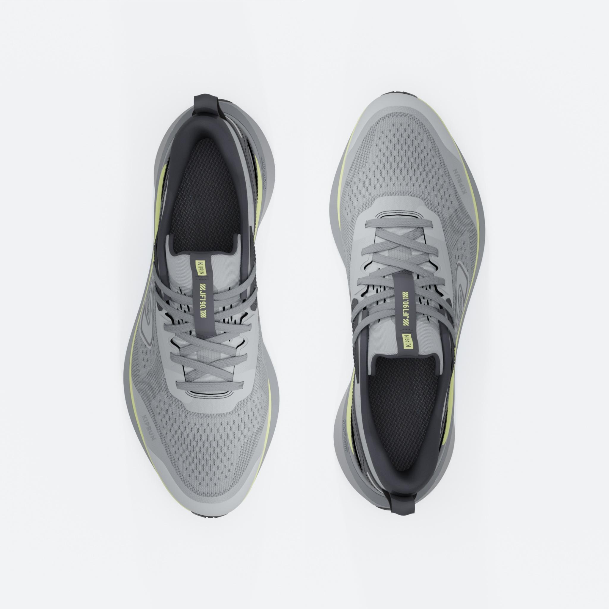 Men Running Shoes Superior Grip Cushioned Upto 20km/week, Jogflow 190.1 - Grey