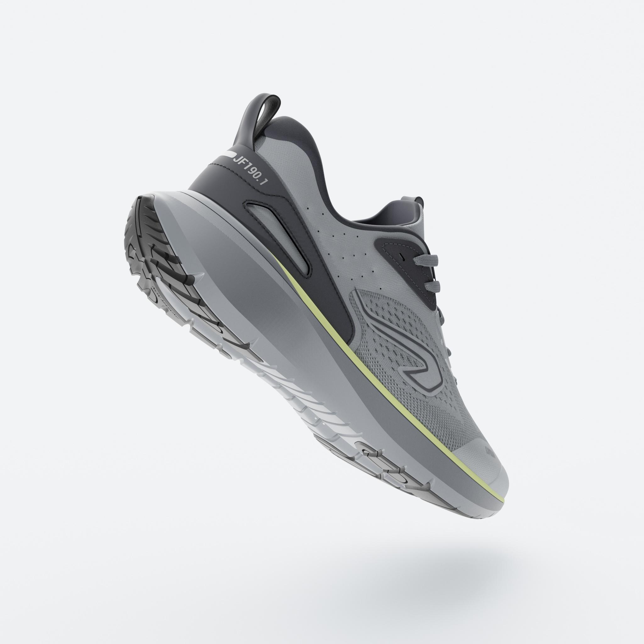 Men Running Shoes Superior Grip Cushioned Upto 20km/week, Jogflow 190.1 - Grey