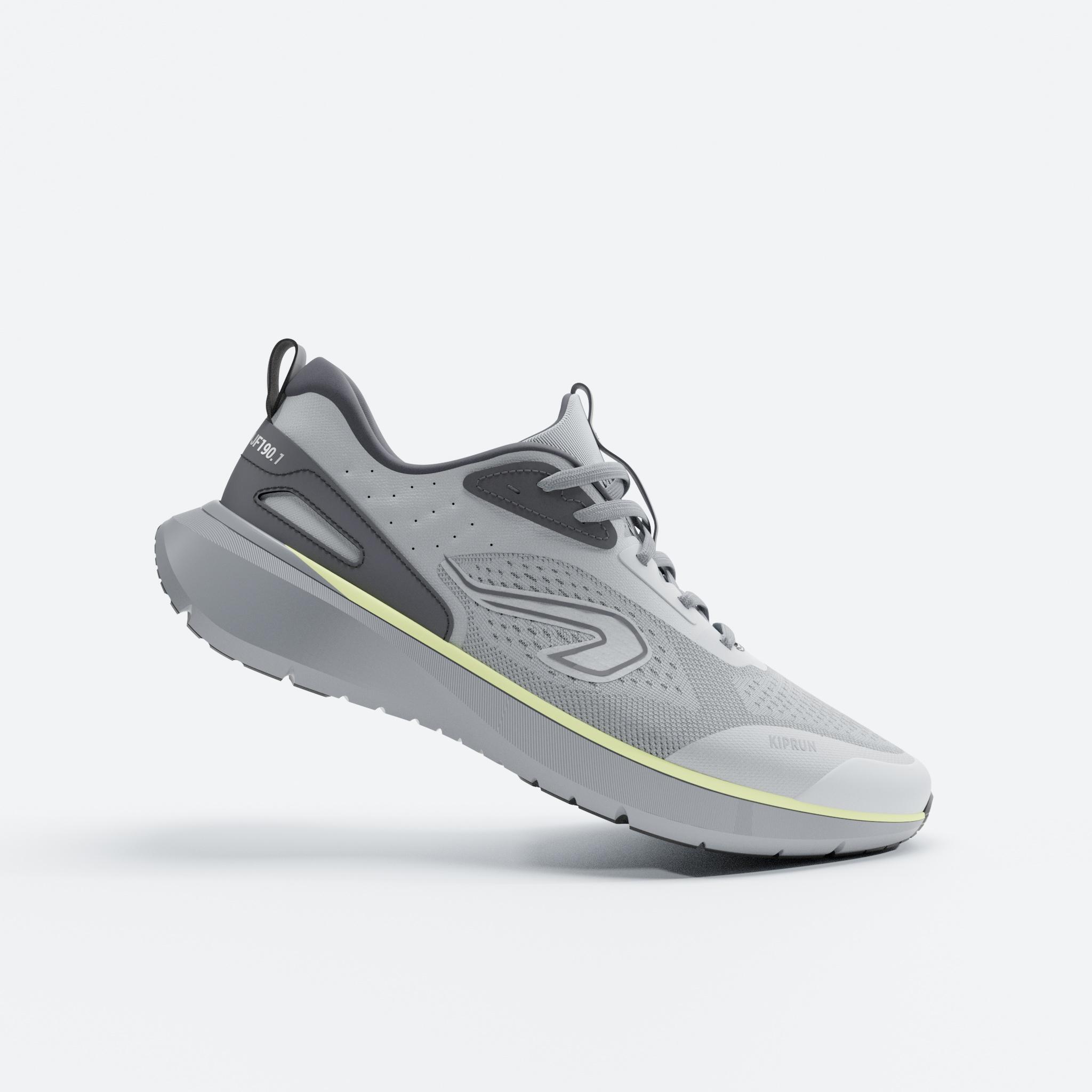 Men Running Shoes Superior Grip Cushioned Upto 20km/week, Jogflow 190.1 - Grey