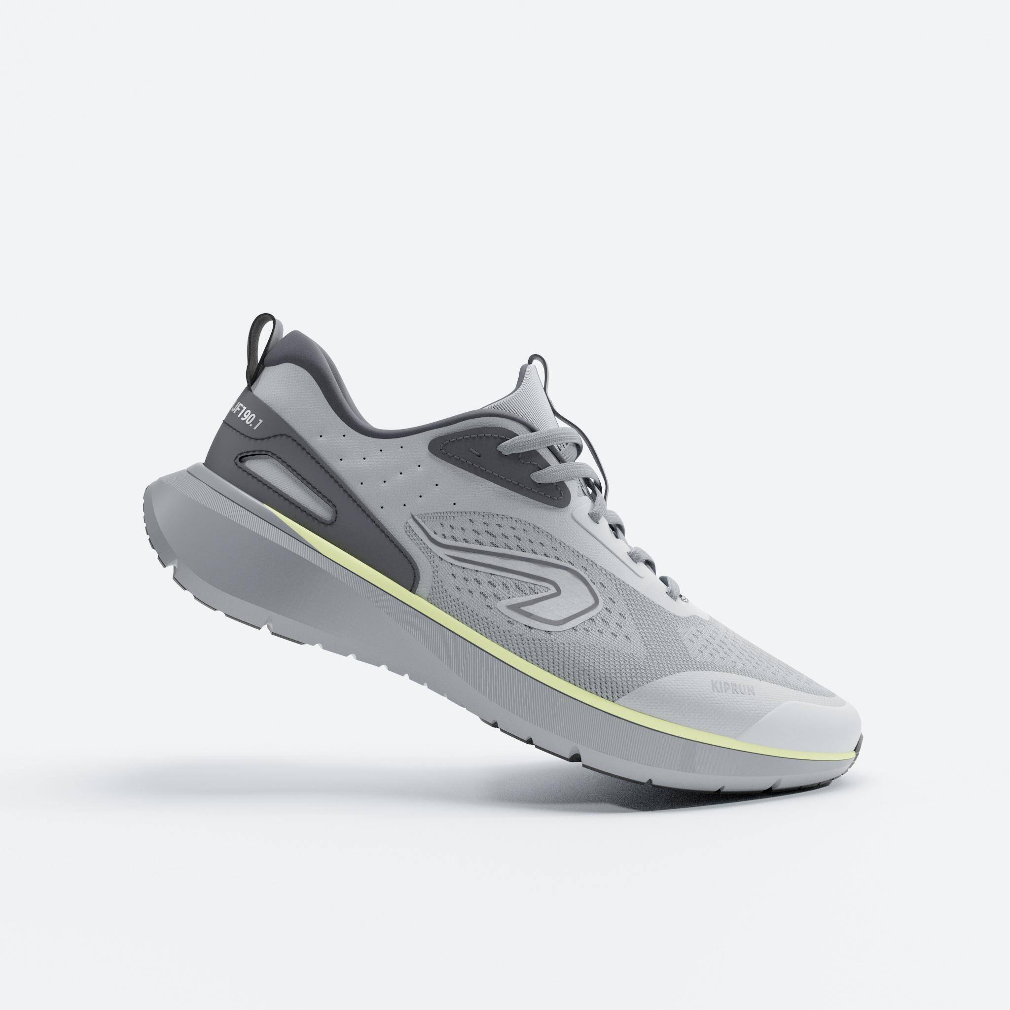 Men Running Shoes Superior Grip Cushioned Upto 20km/week, Jogflow 190.1 - Grey -  1