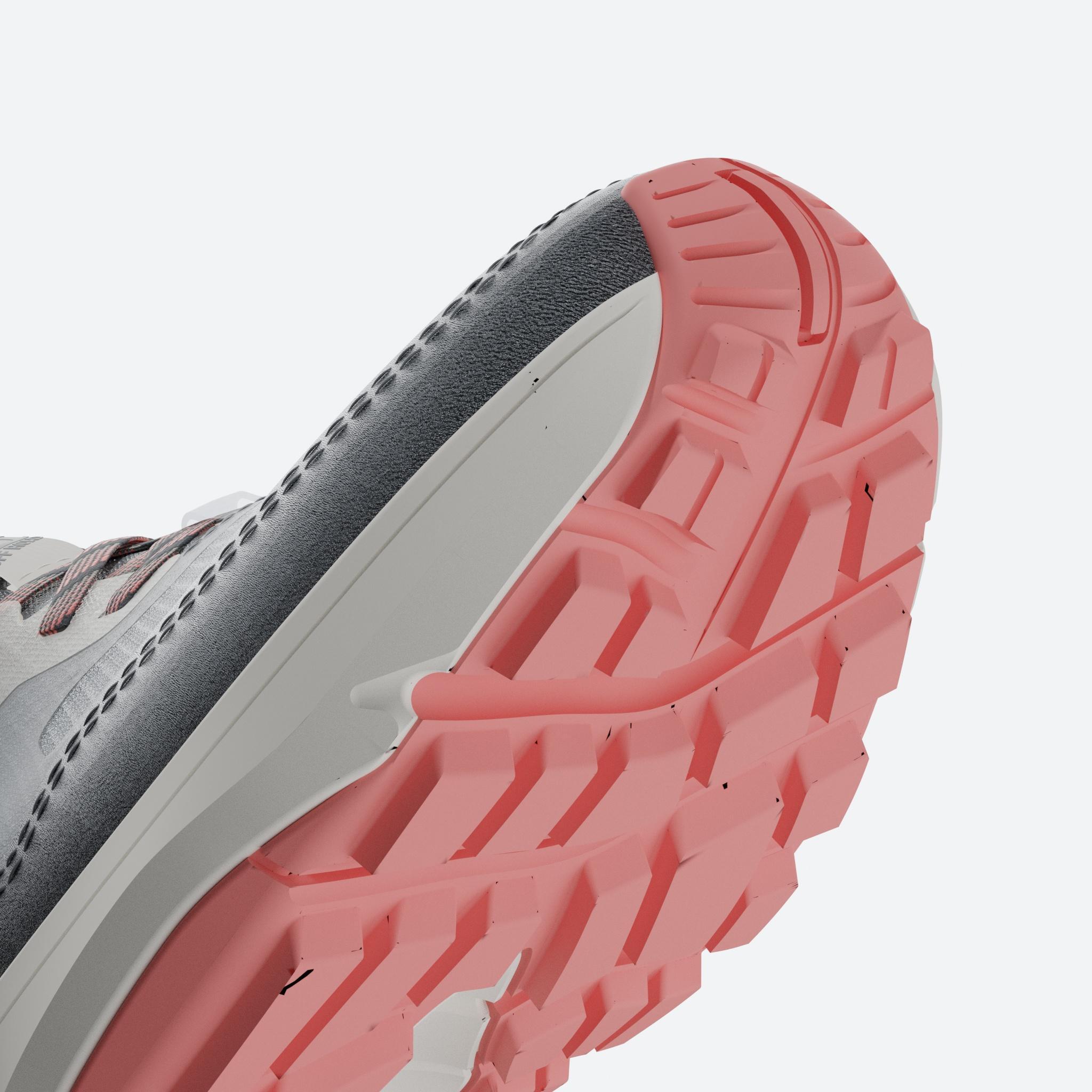 Women's Running and Trail Running Shoes - JF 190 Grip Grey/Dark Pink - KALENJI