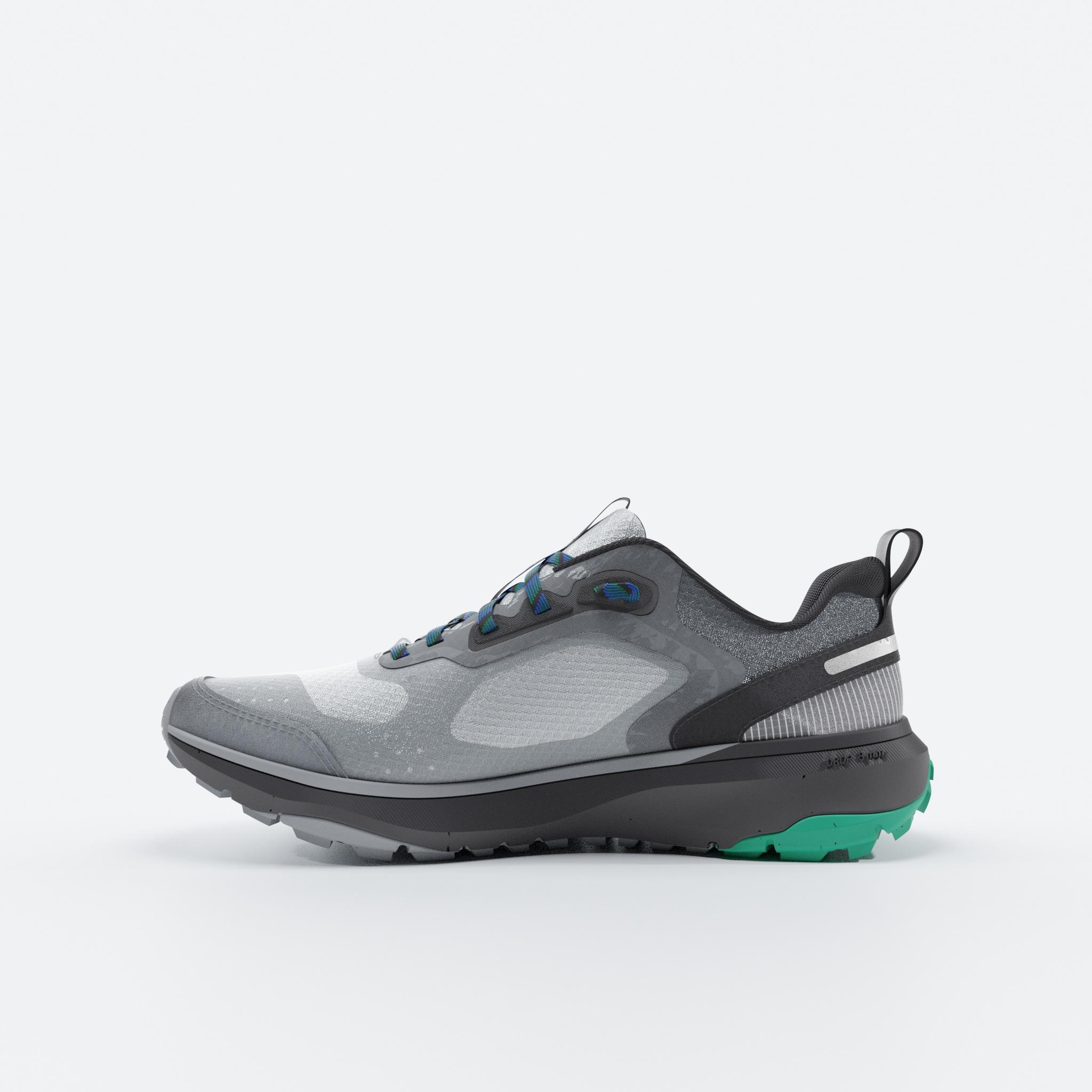 Men Running and Trail Running Shoes, Kiprun JF 190 Grip - Silver Grey