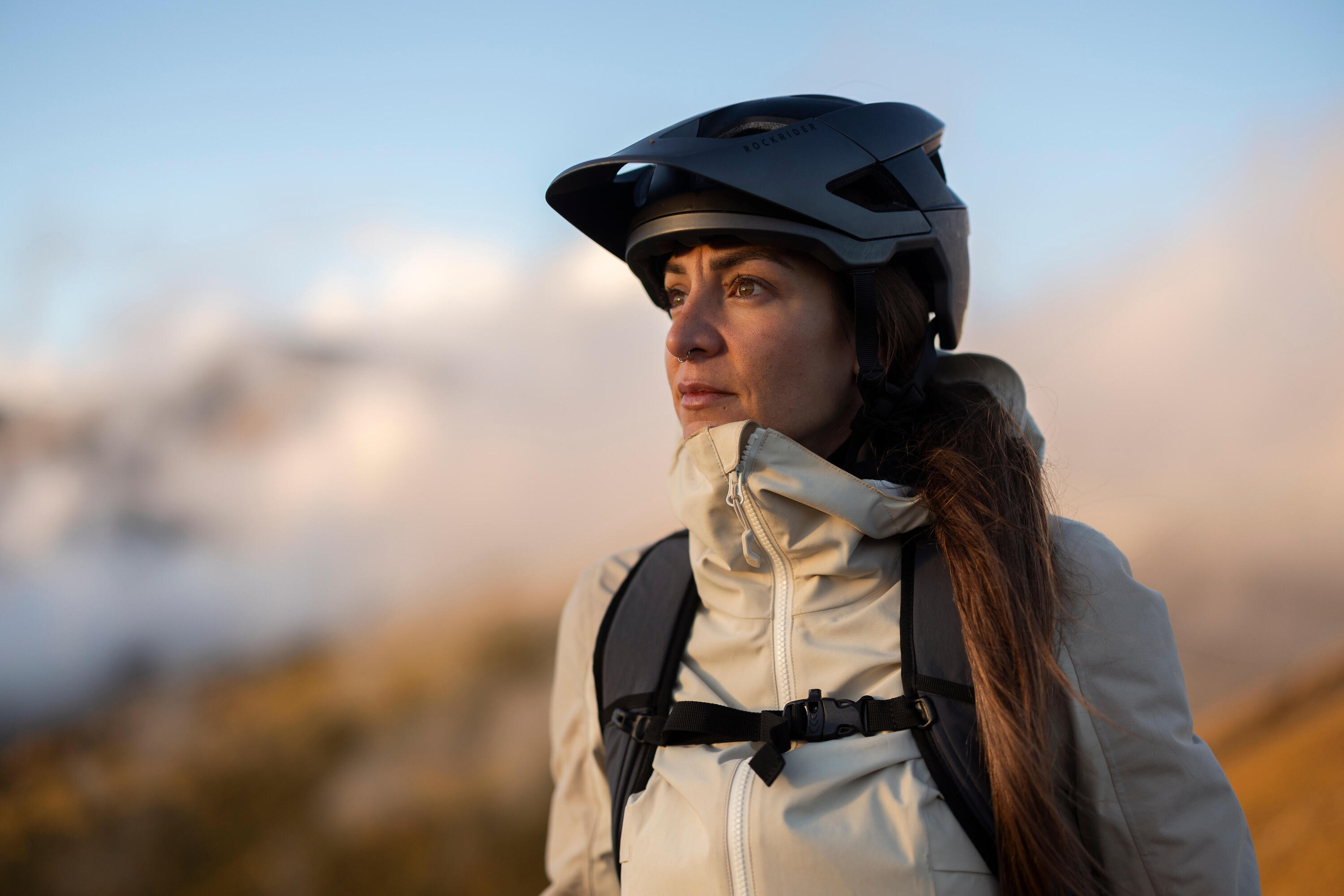 Coupe pluie velo vtt confort 900 femme beige 15/15