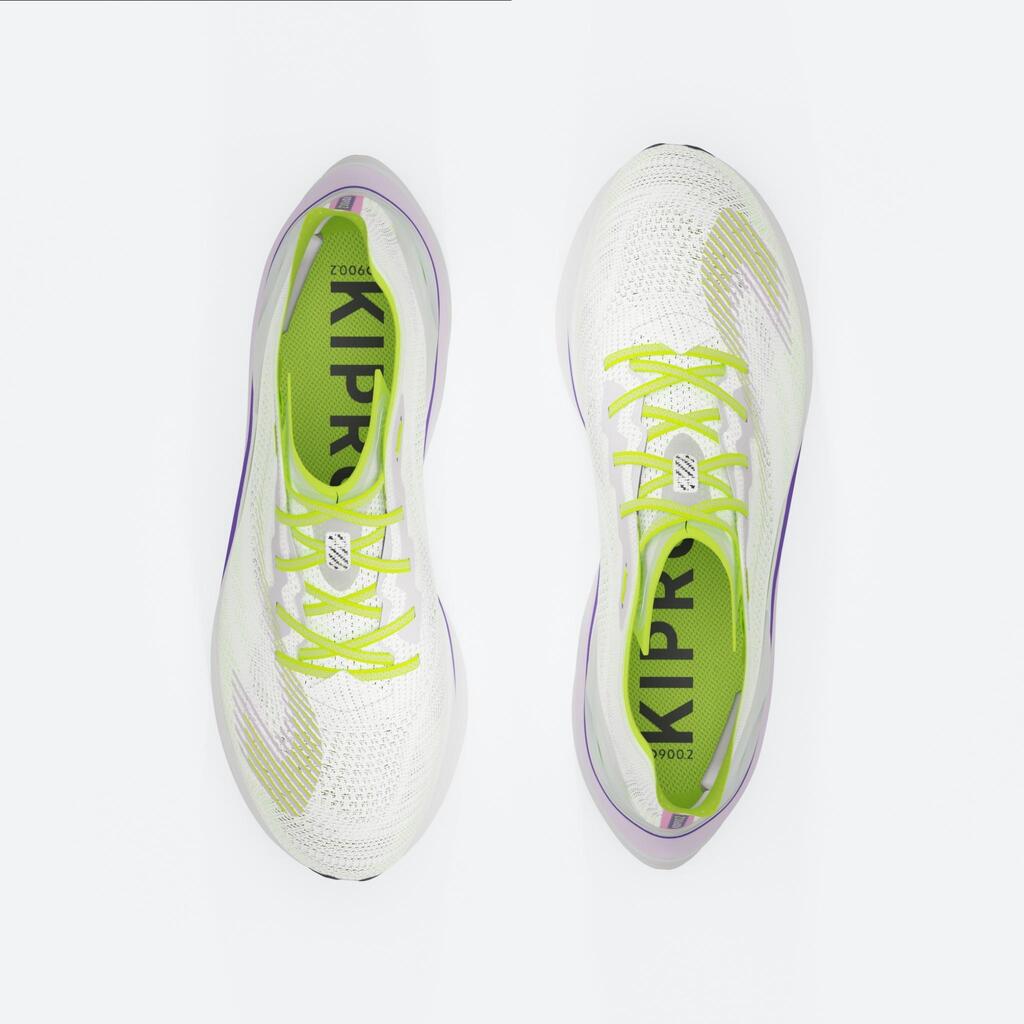 Chaussures de Running Femme, Kiprun KD900.2 Blanche Jaune