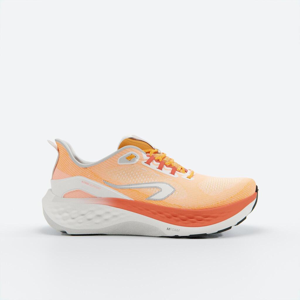 Men's road running shoes - Kiprun KS900 Support Yellow & Red