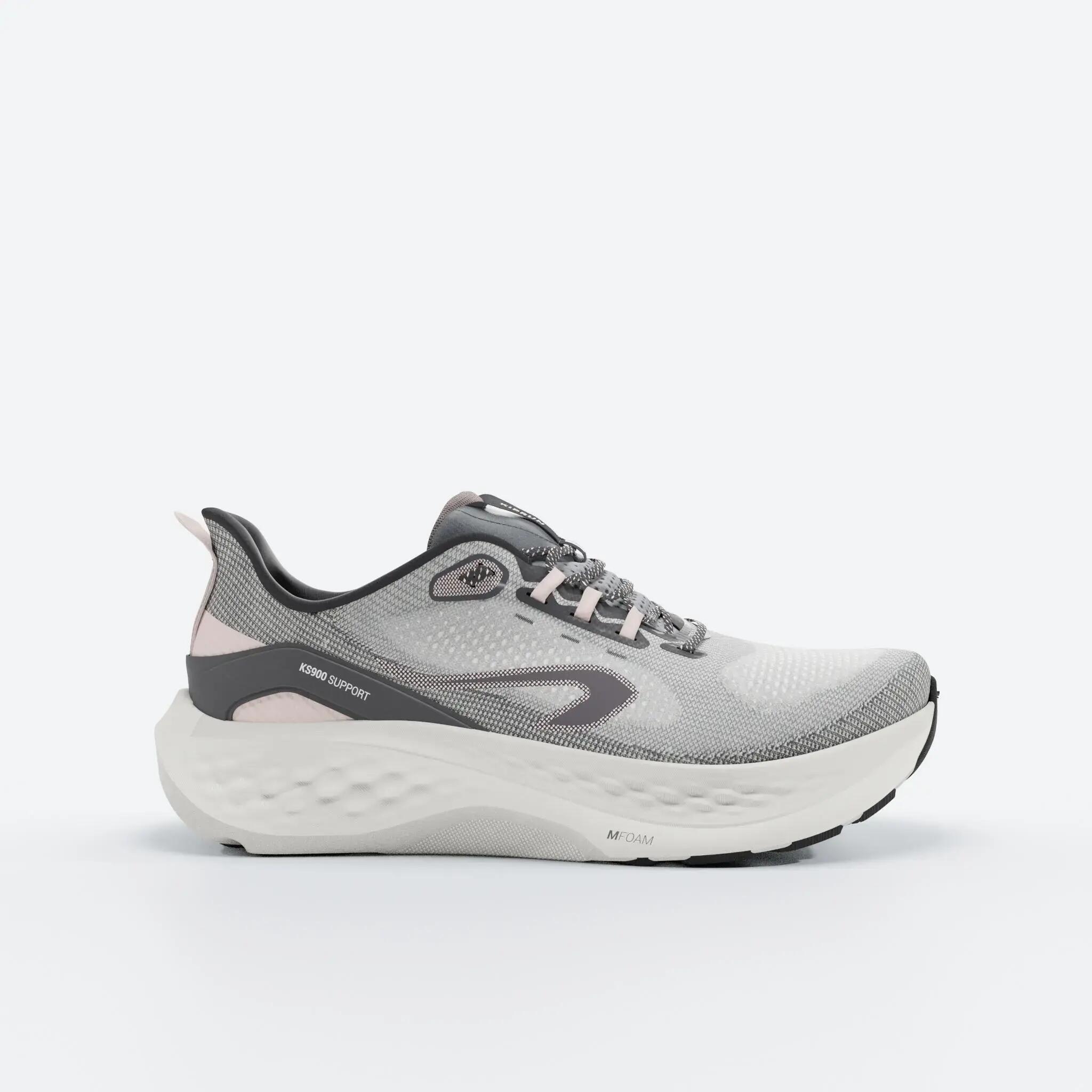 Women's road running shoes - Kiprun KS900 Support Black & Pink -  1