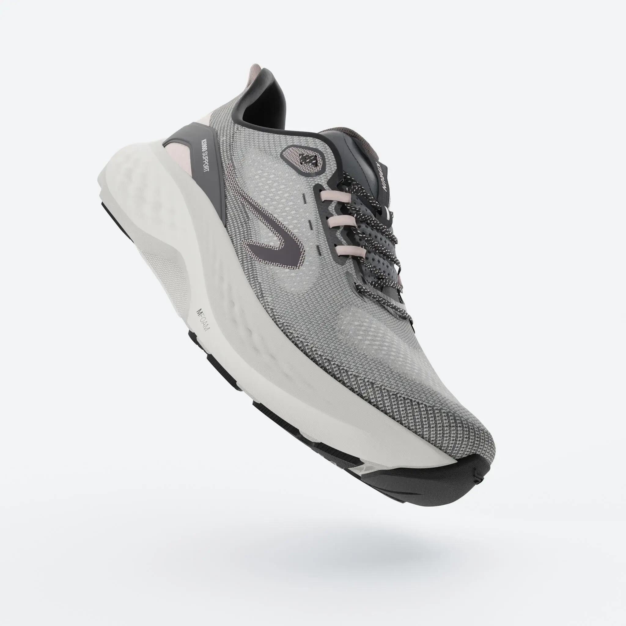 Women's road running shoes - Kiprun KS900 Support Black & Pink -  2