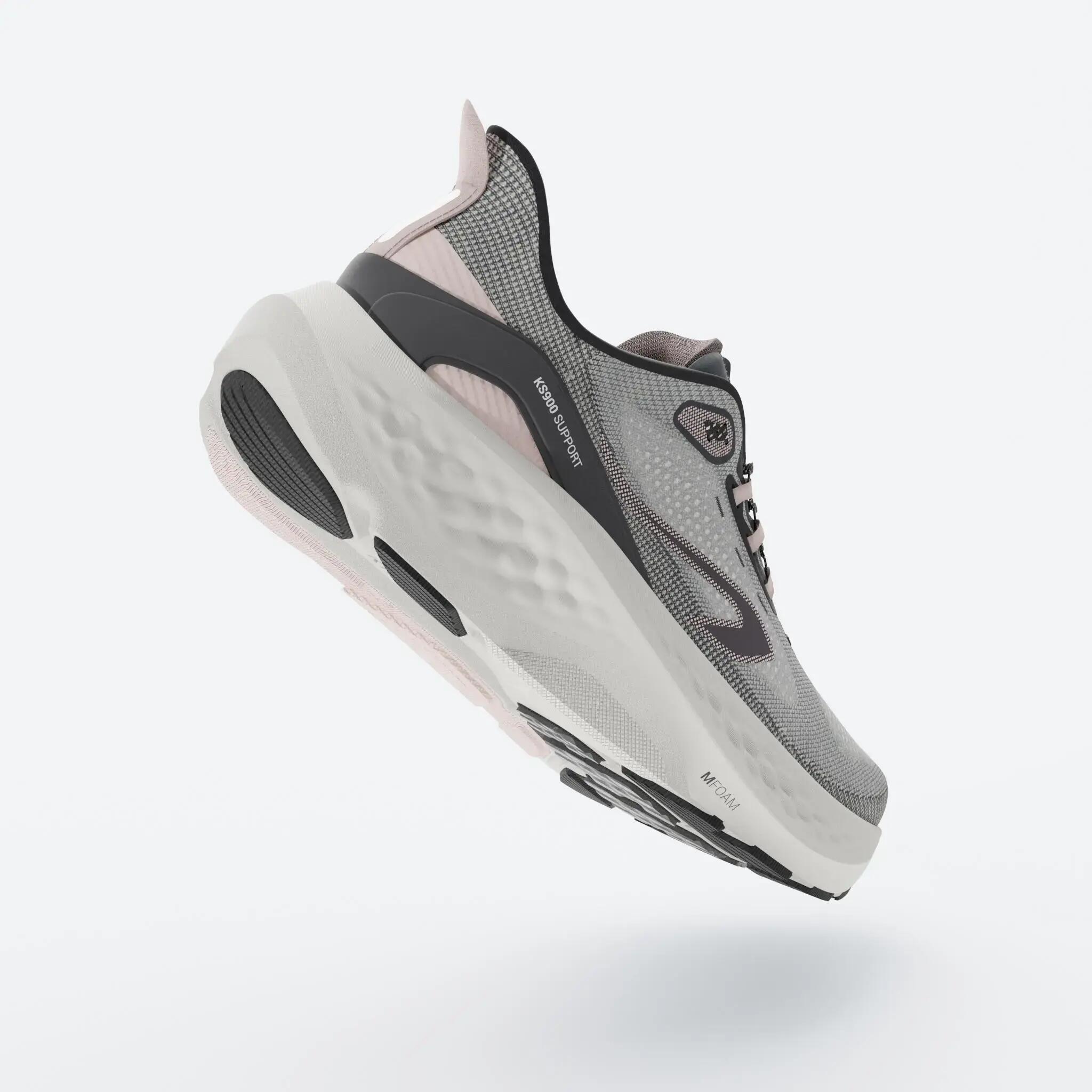Women's road running shoes - Kiprun KS900 Support Black & Pink -  3