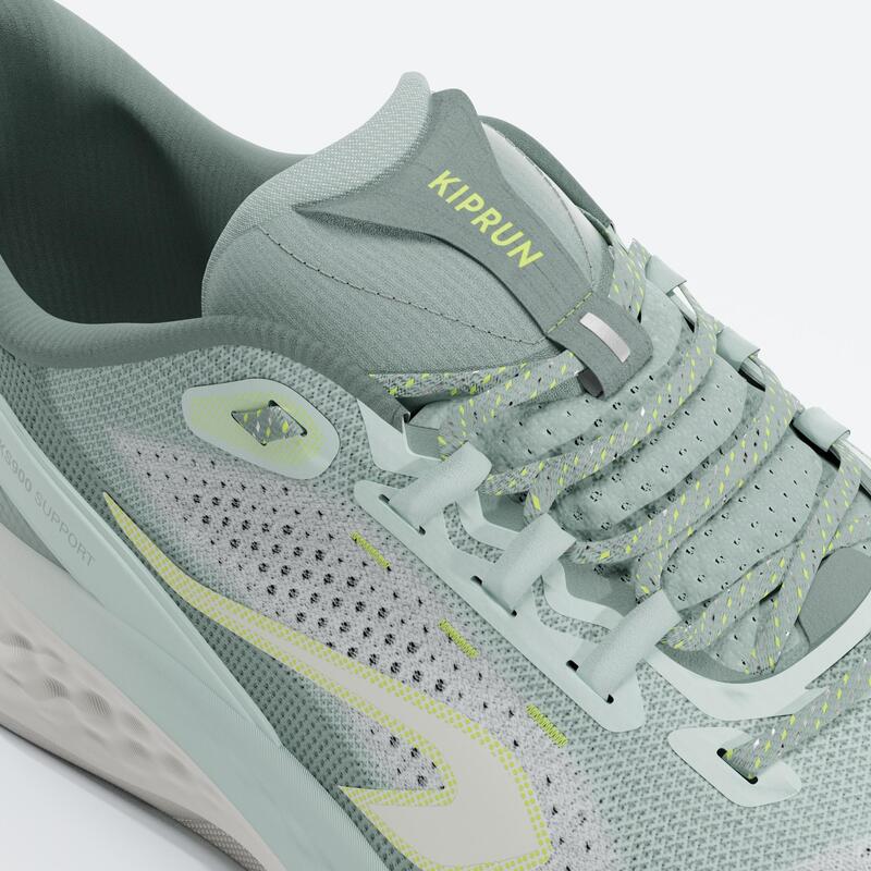 Chaussures de running route Femme - Kiprun KS900 Support - Vert & Kaki