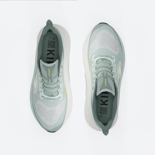 Women's Road Running Shoes - Kiprun KS900 Support - Green & Khaki