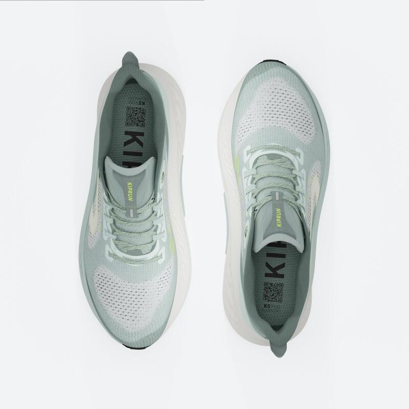 Chaussures de running route Femme - Kiprun KS900 Support - Vert & Kaki