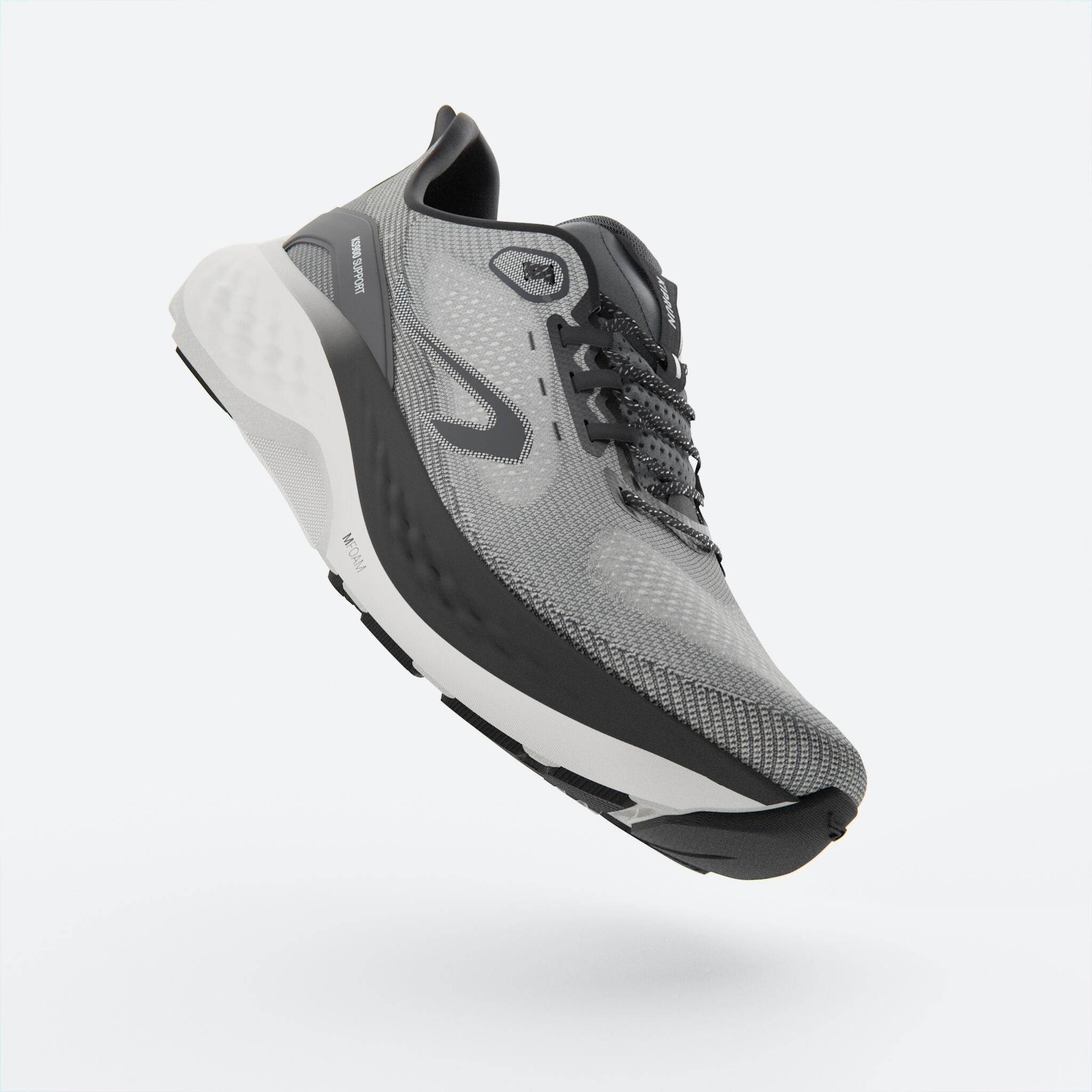 Men's road running shoes - Kiprun KS900 Support Black & White 2/7