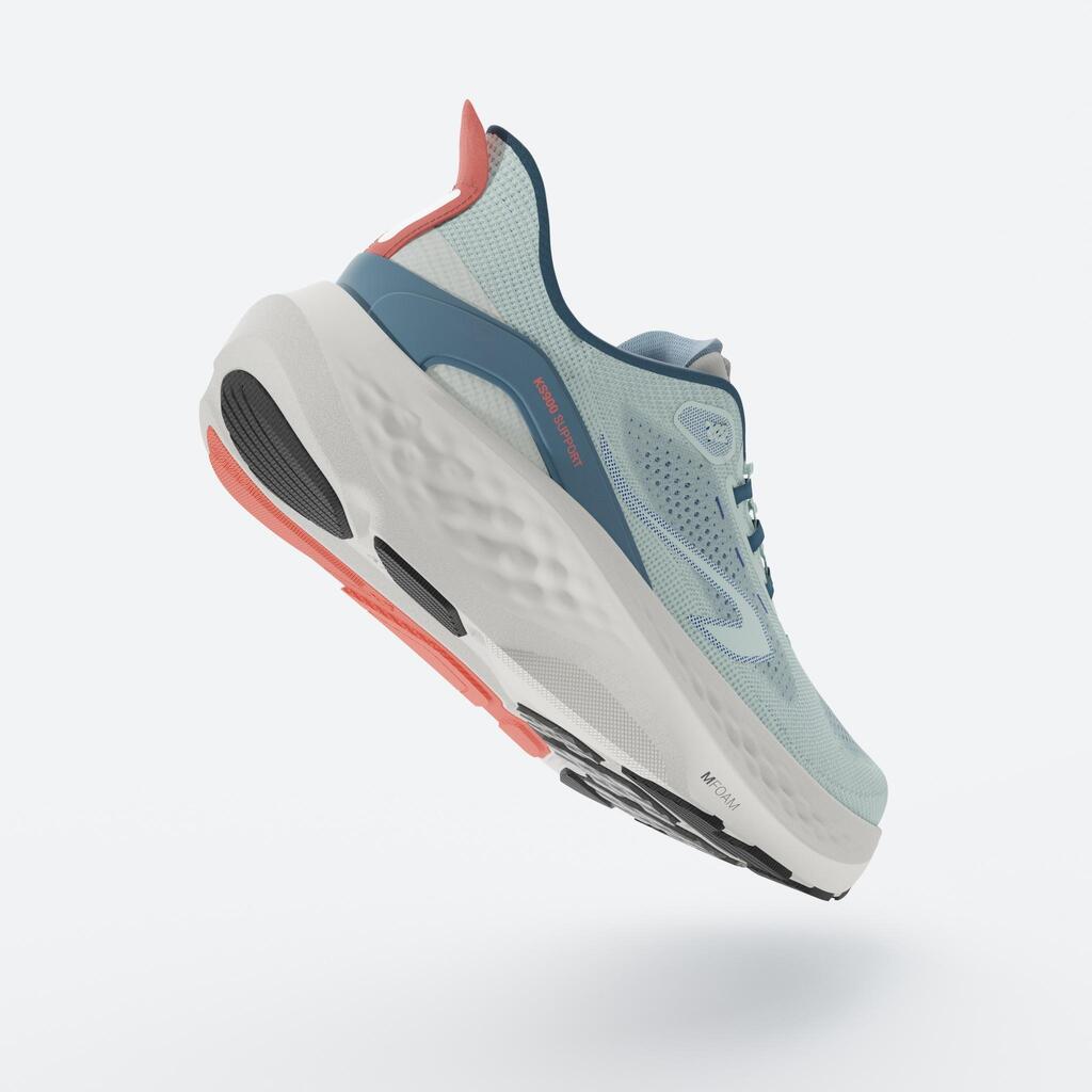 Chaussures de running route Homme - Kiprun KS900 Support Vert & Turquoise
