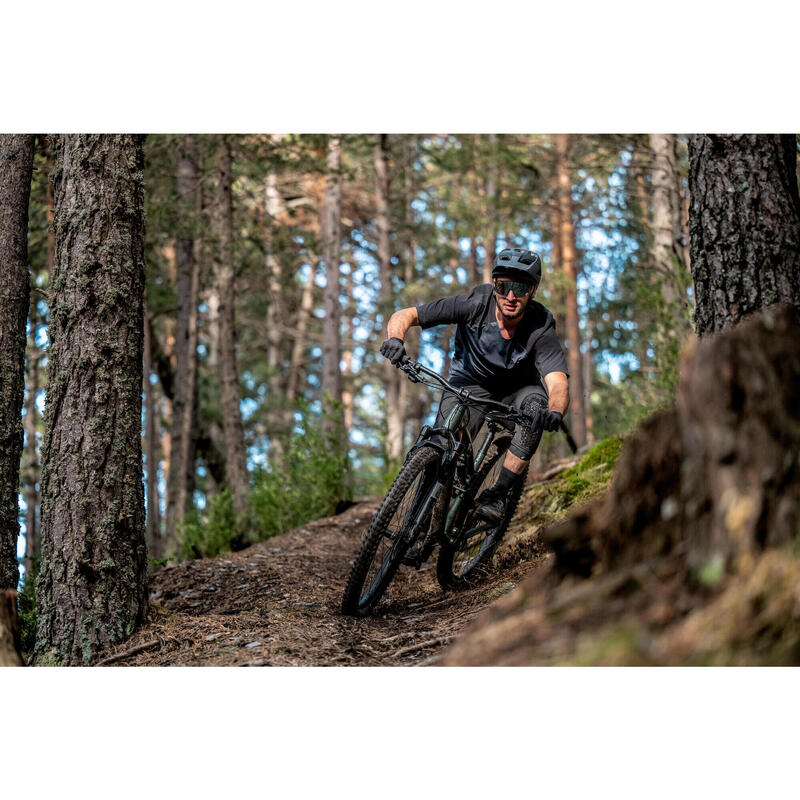 Tricou MTB respirant cargo, 500 Gri/Negru Bărbați