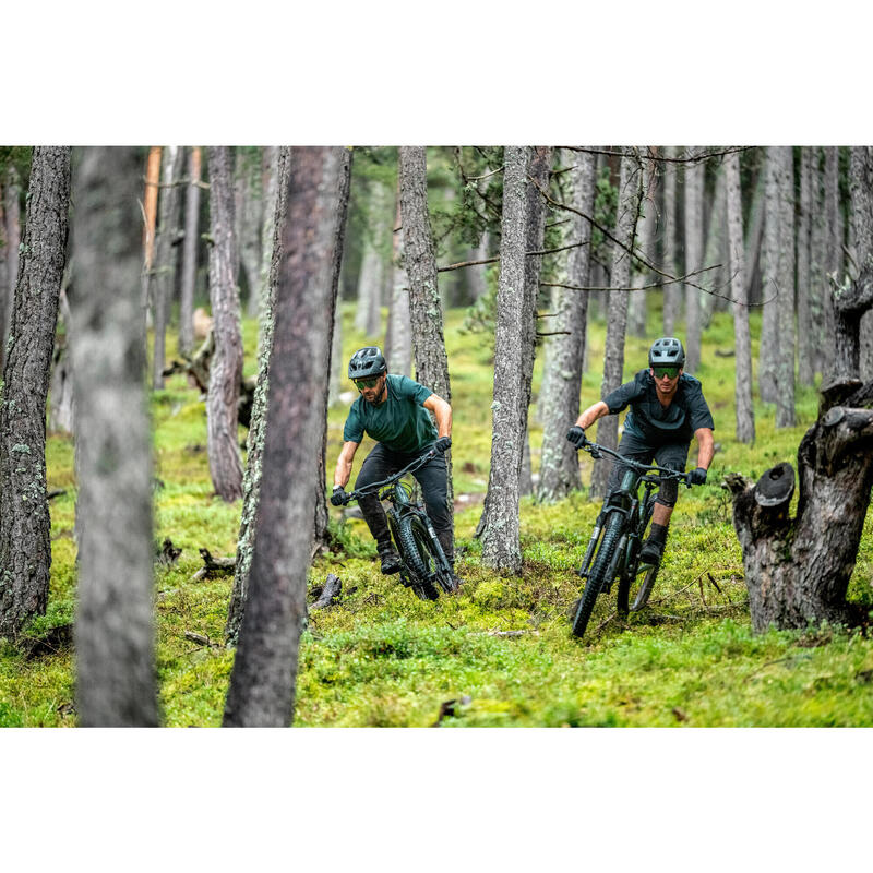 Tricou MTB respirant cargo, 500 Gri/Negru Bărbați