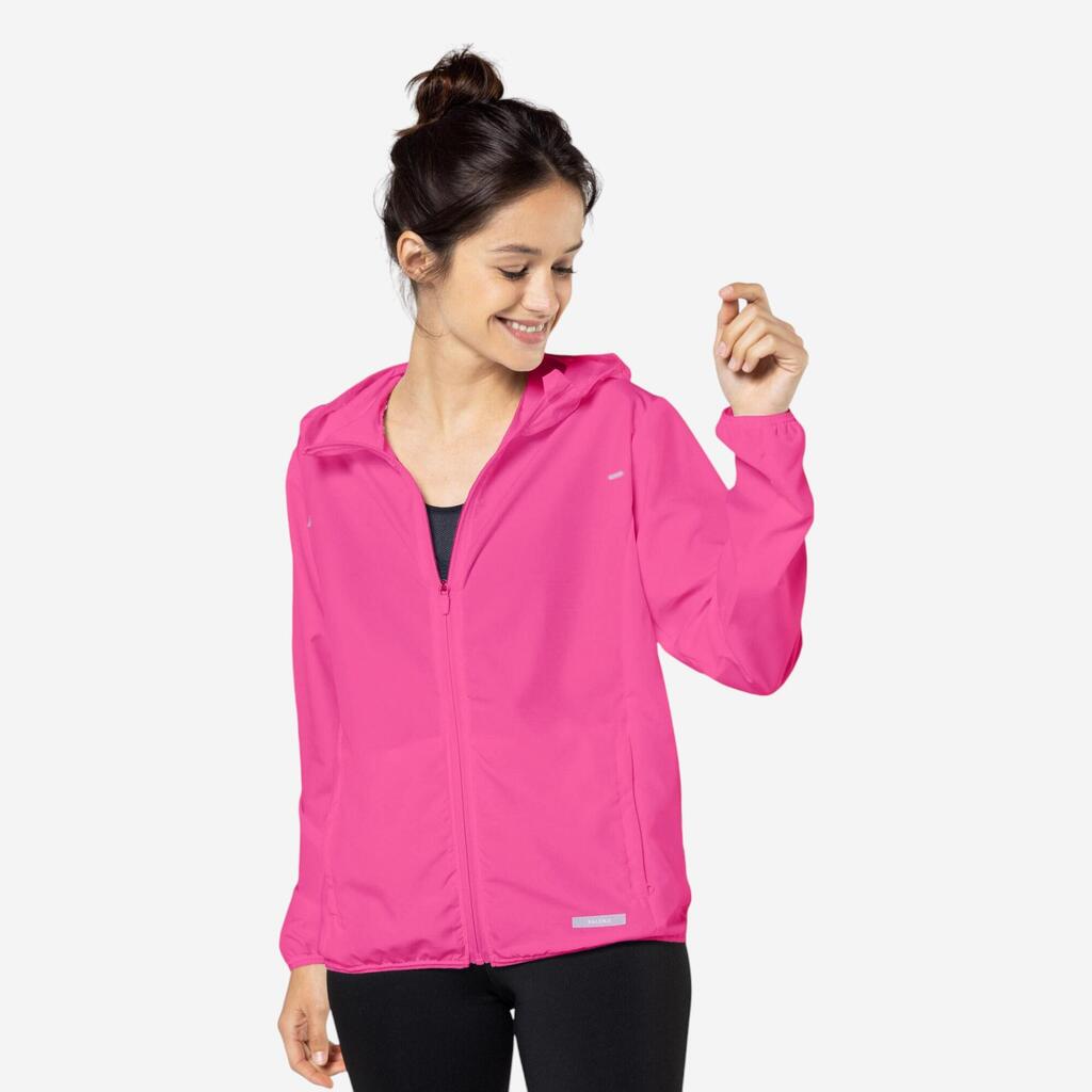 Women's Windproof running jacket - KIPRUN Run 100 Wind - Pink