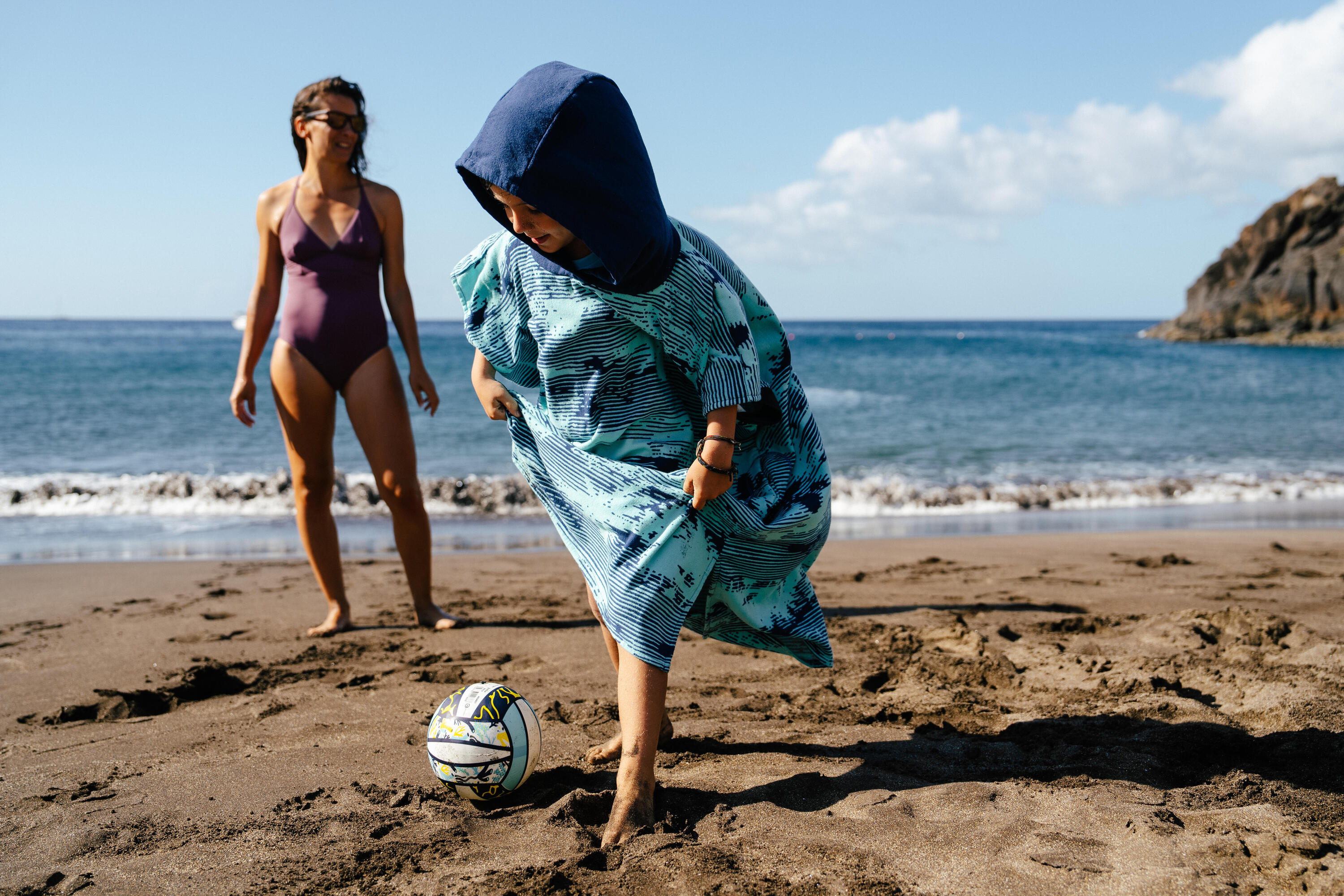 Surfponcho 550 View kinderen 135 tot 160 cm blauw 17/17