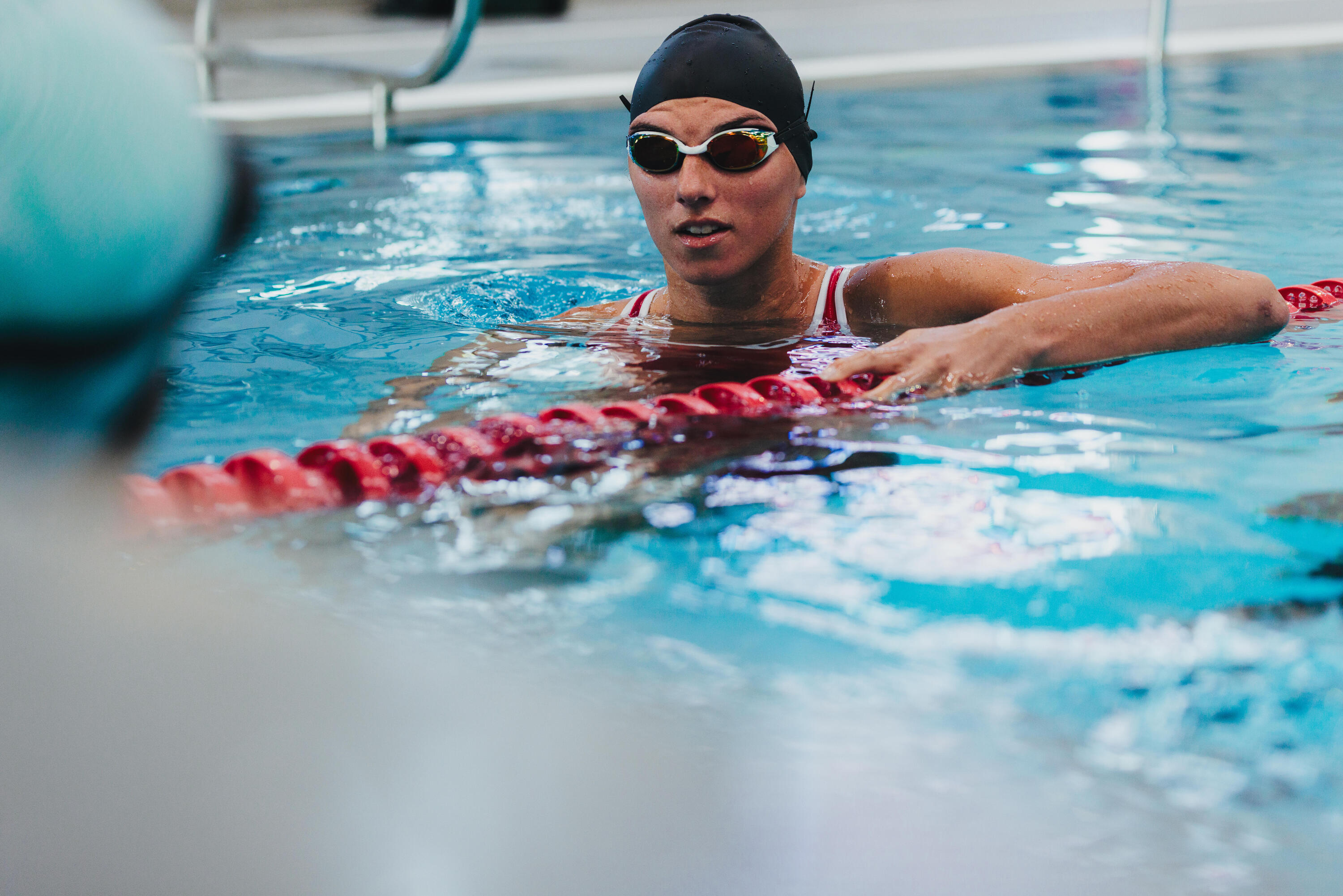 Maillot de bain 1 pièce natation Femme - Kamyla rouge 13/16