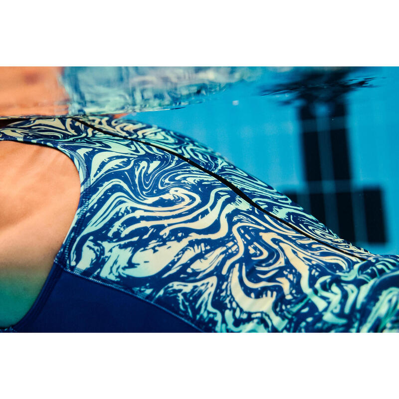 Costum de baie întreg Water-polo 500 All vai Turcoaz Damă