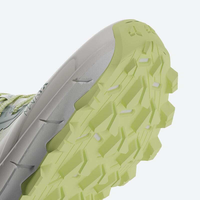 Chaussures de Trail Running pour femme, Kiprun MT Cushion 2 Vert Jaune