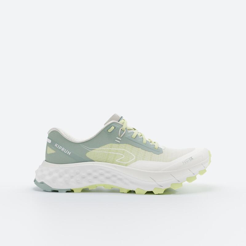 Chaussures de Trail Running pour femme, Kiprun MT Cushion 2 Vert Jaune
