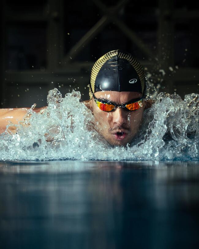 Schwimmbrille 900 B-FAST verspiegelte Gläser blau