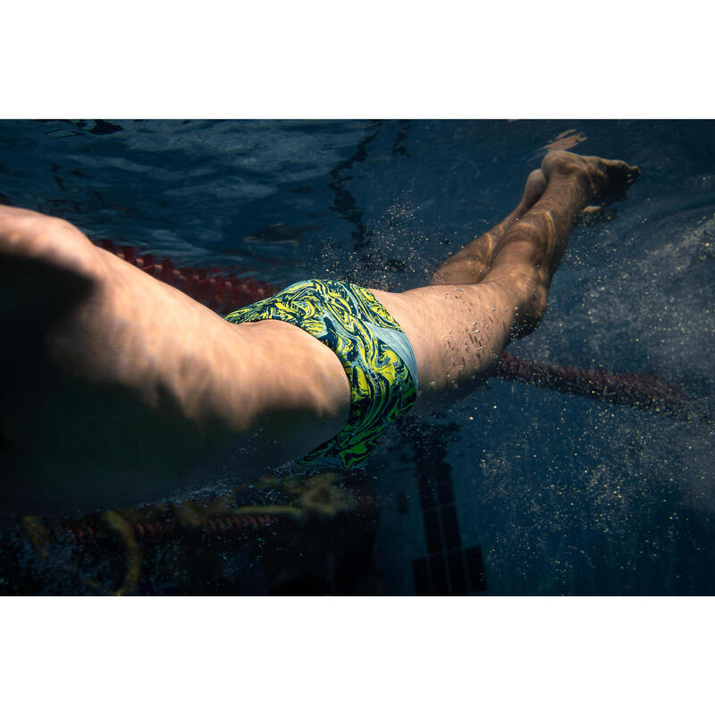 Slip de bain bandeau natation Homme - 900 pint jaune vert