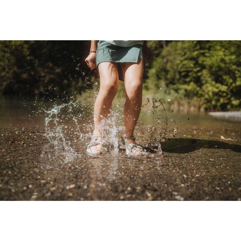 Wandelsandalen voor kinderen MH100 TW kaki geel maat 32 tot 37