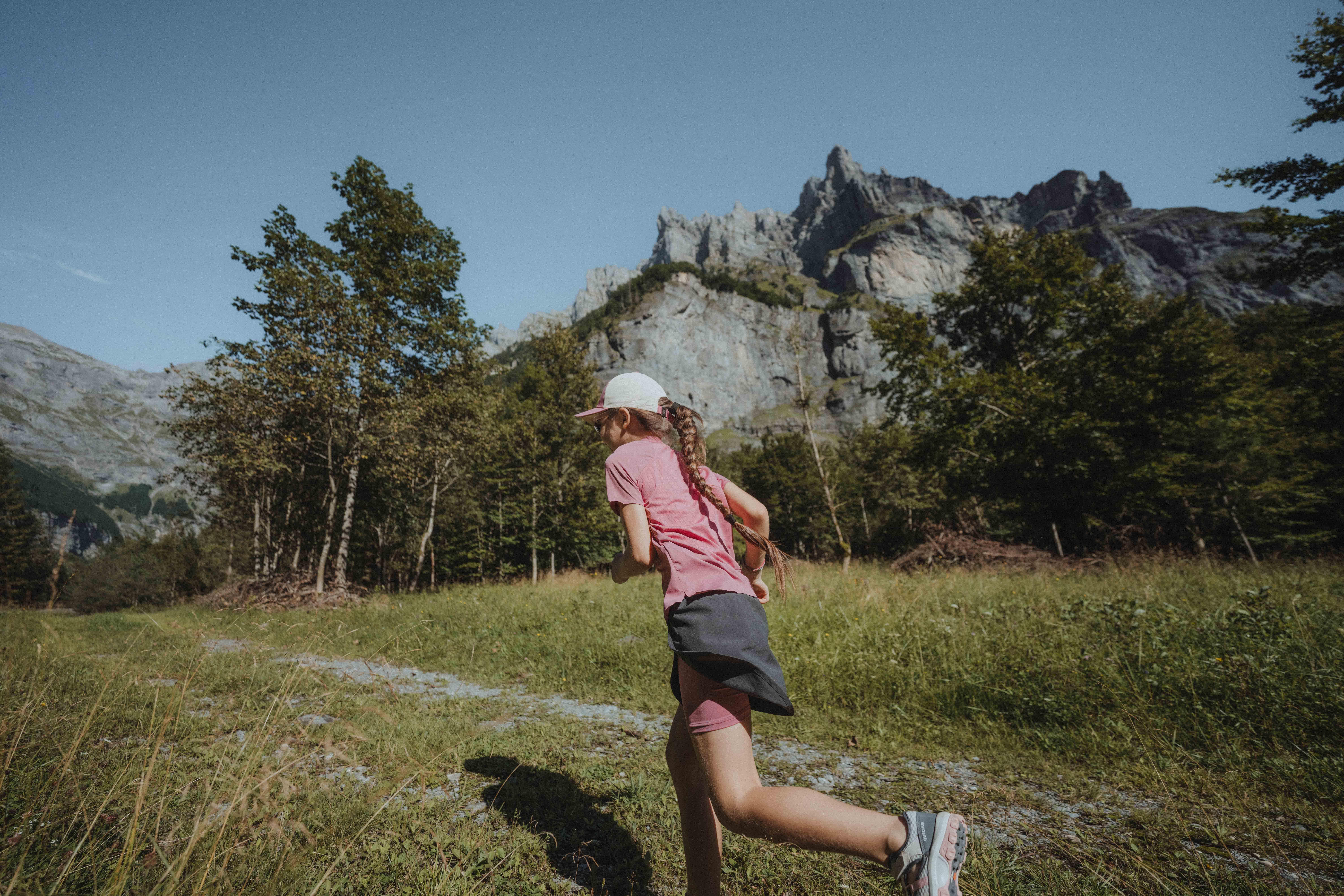 Kids' Hiking Skort 7-15 Years, MH 100 - Grey - QUECHUA