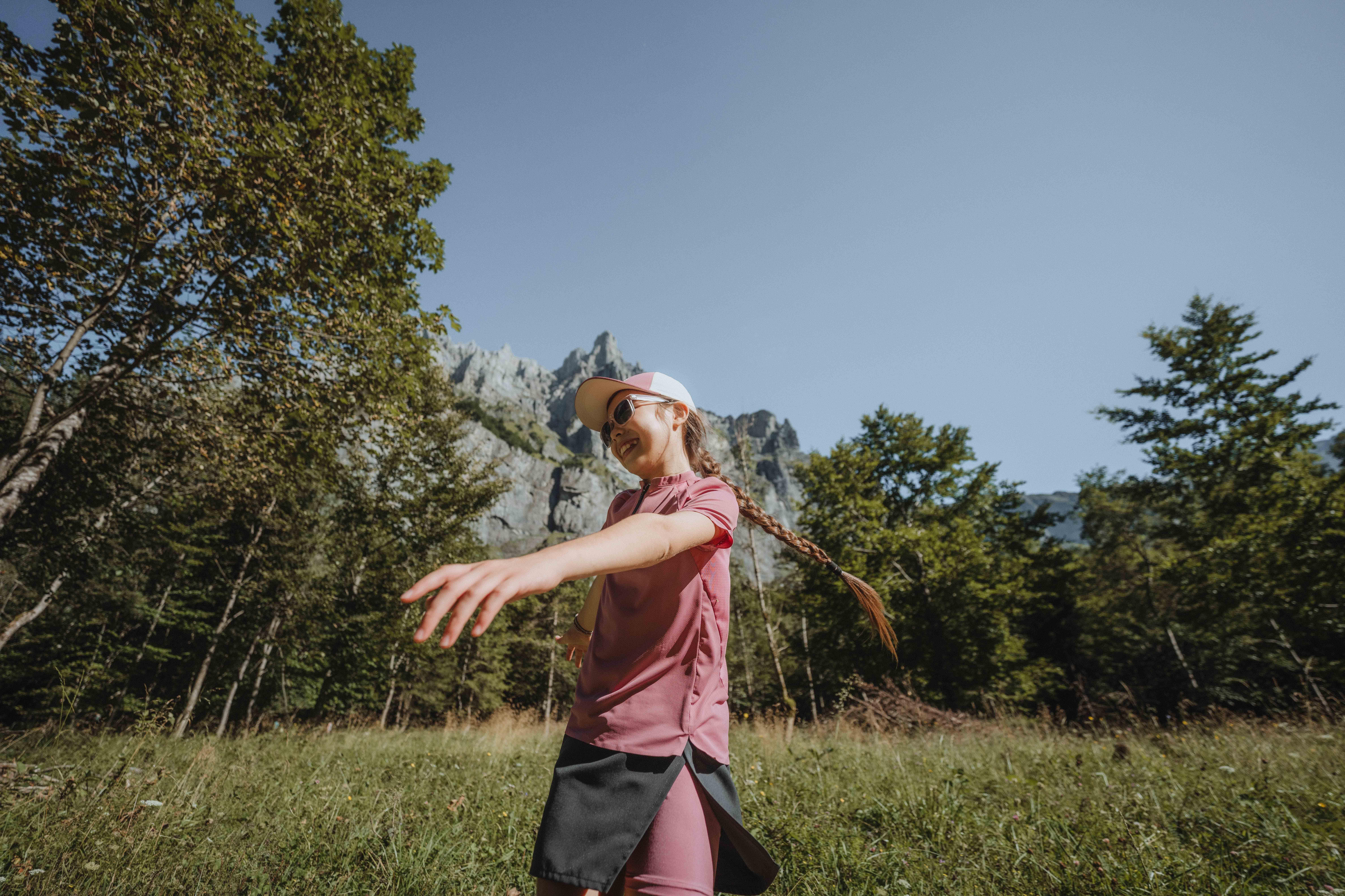 Kids' Hiking Skort 7-15 Years, MH 100 - Grey - QUECHUA