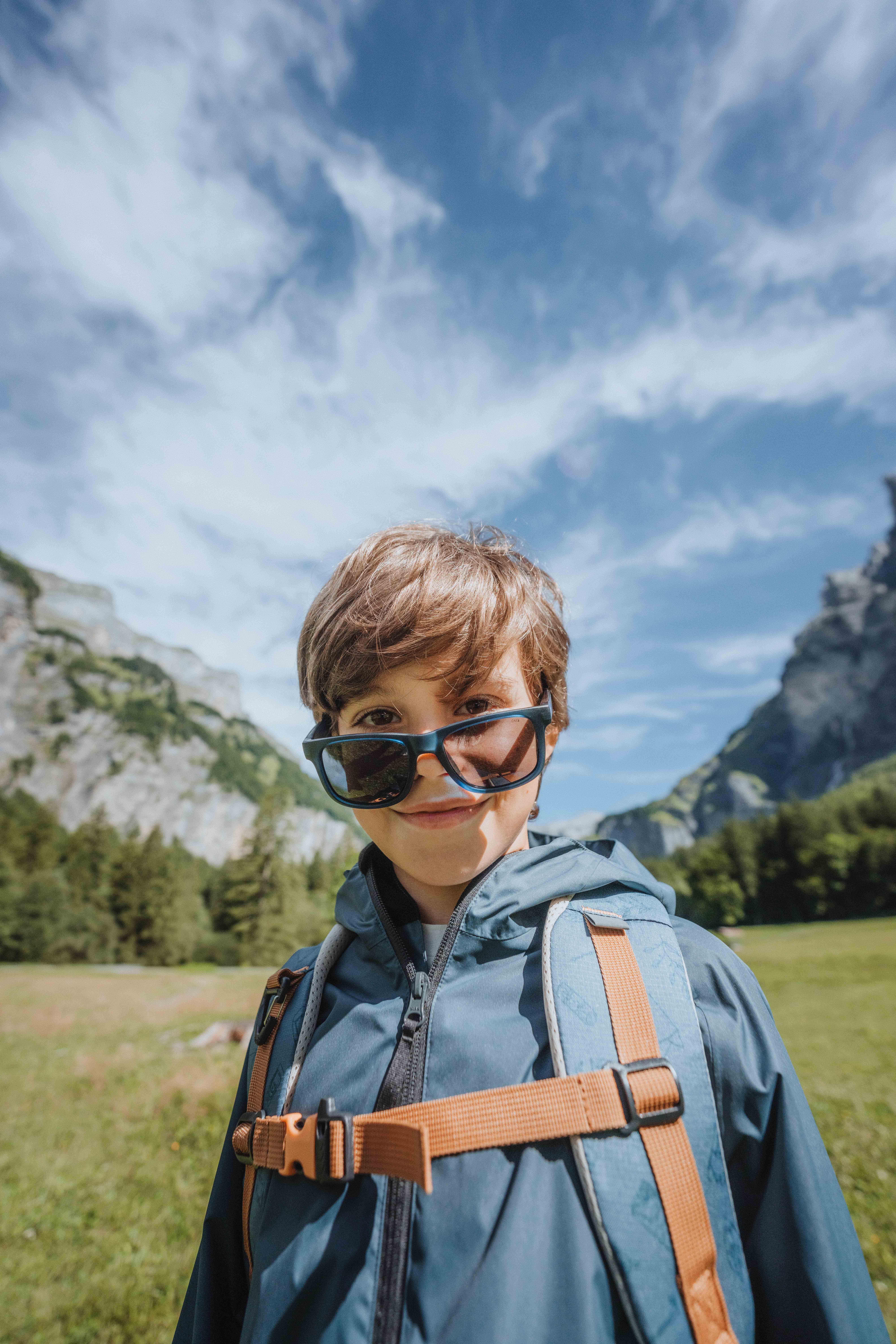 Veste imperméable de randonnée enfant - MH500 bleu 7-15 ans - QUECHUA