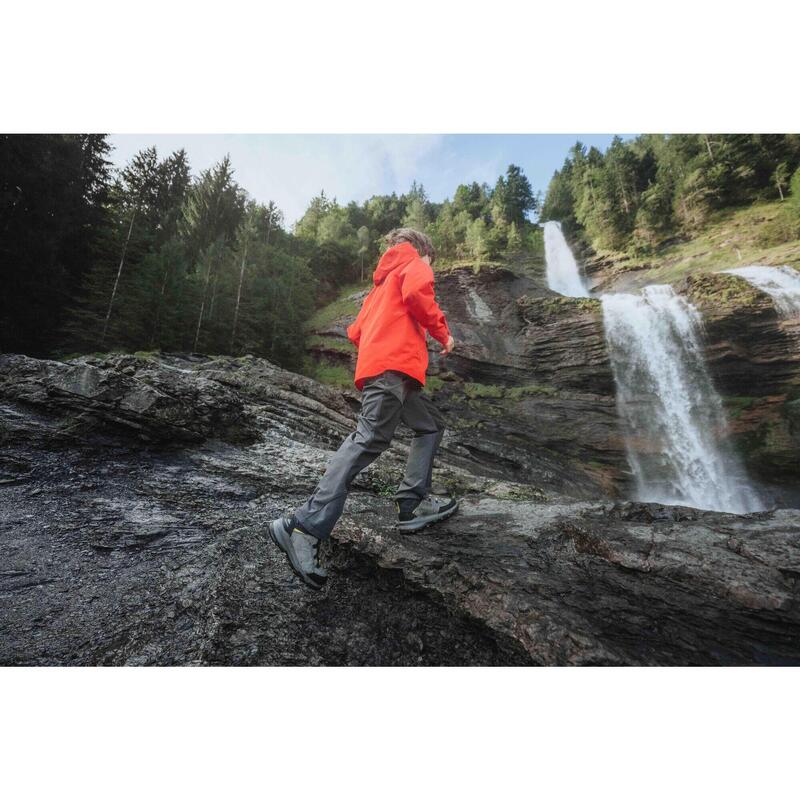 Veste de randonnée montagne imperméable légère enfant 7-15 ans, MH900 orange
