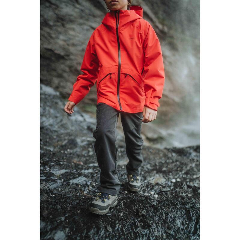Veste de randonnée montagne imperméable légère enfant 7-15 ans, MH900 orange