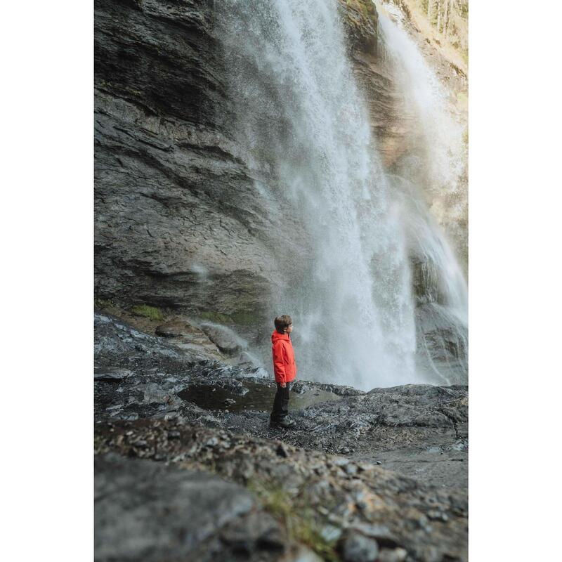 Veste de randonnée montagne imperméable légère enfant 7-15 ans, MH900 orange
