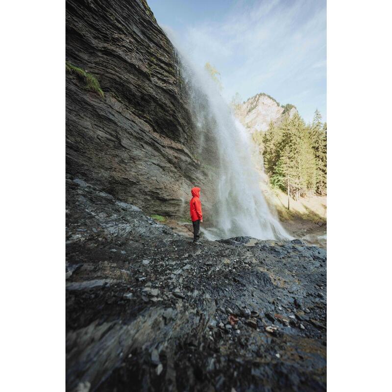 Veste de randonnée montagne imperméable légère enfant 7-15 ans, MH900 orange