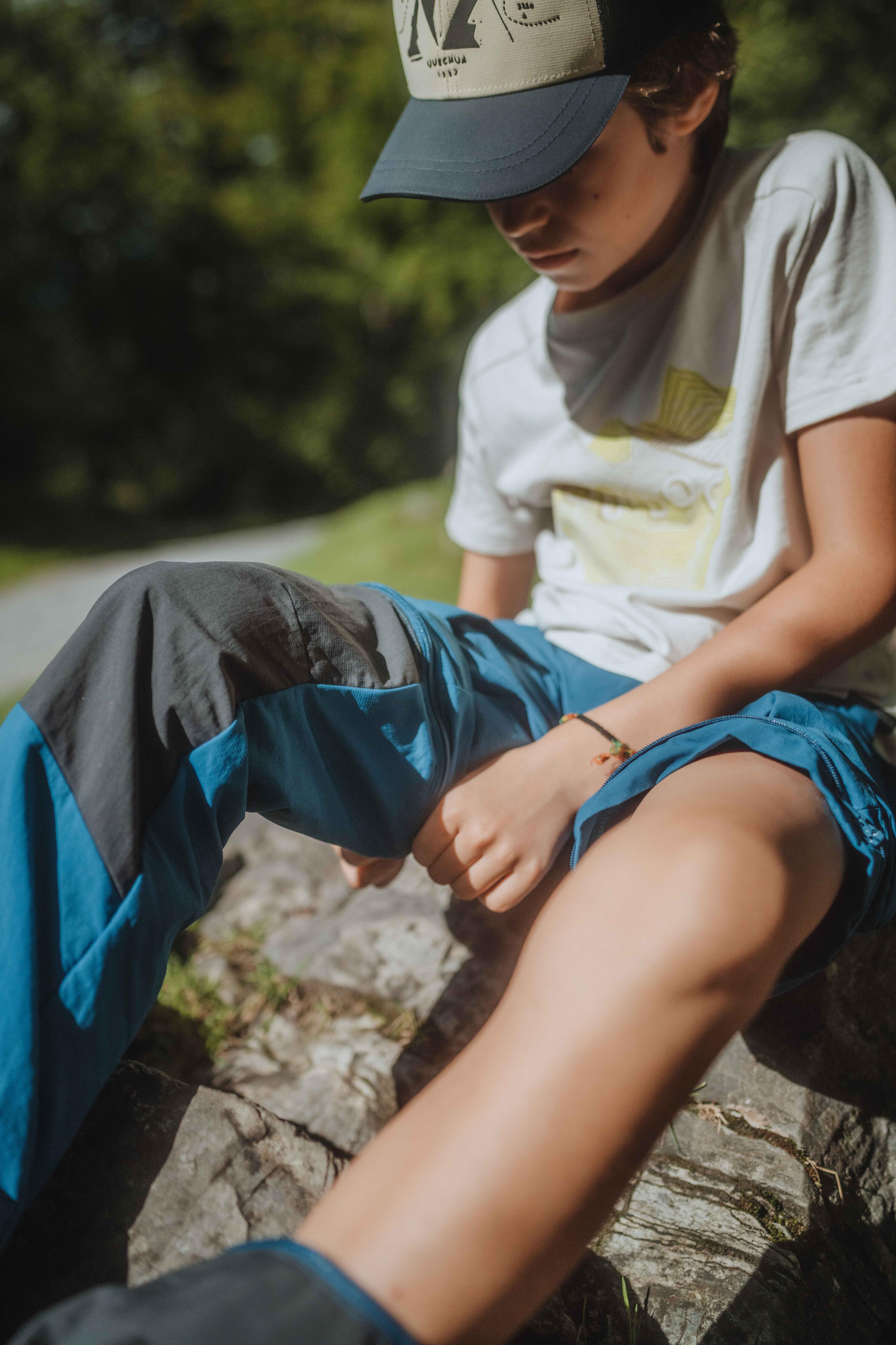 Modulare Wanderhose Kinder 7-15 Jahre, MH500 blau 14/16