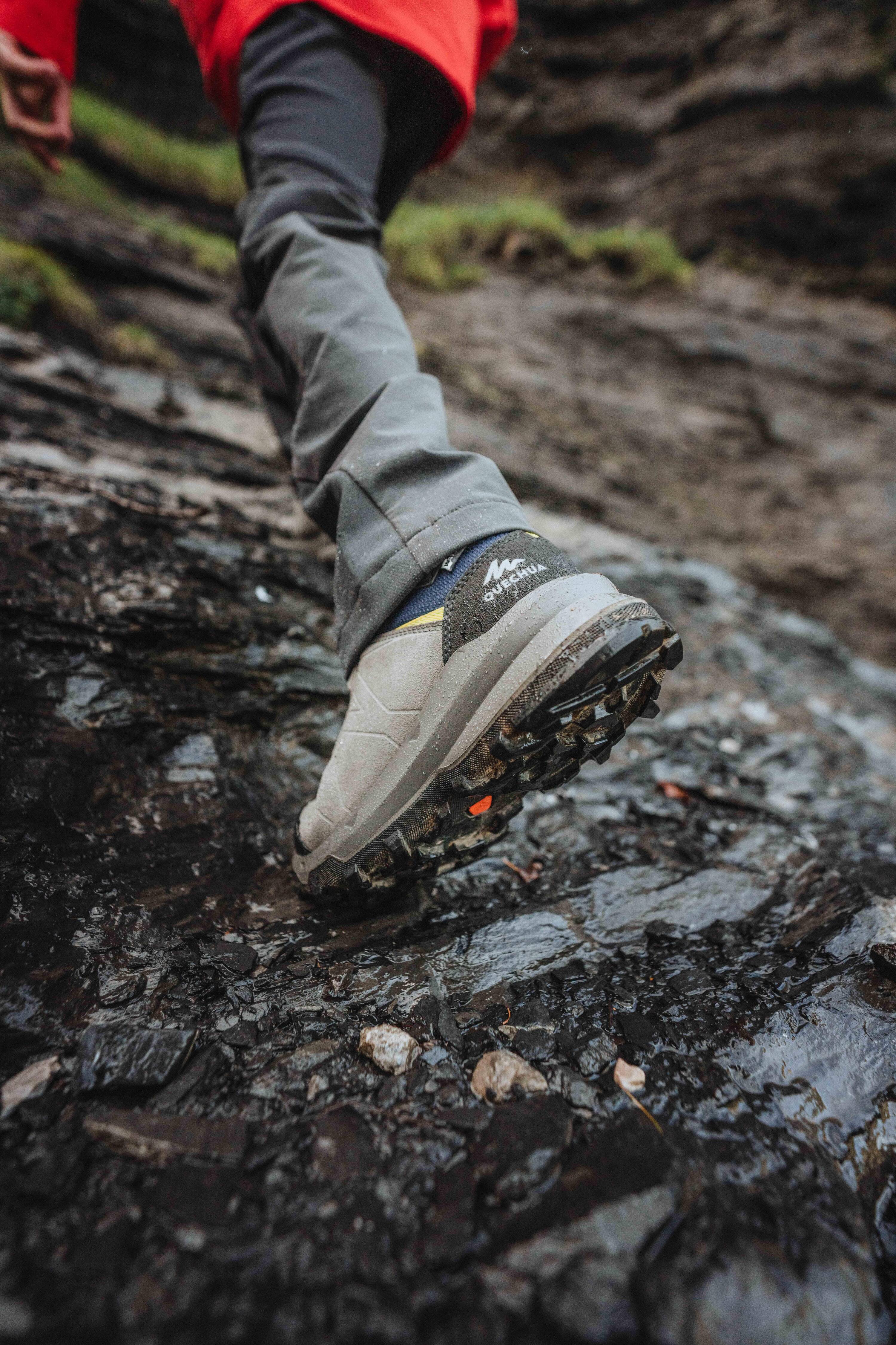 Kids’ high-rise, waterproof hiking boots UK JR sizes 10 - 6, MH900 - Blue -  2