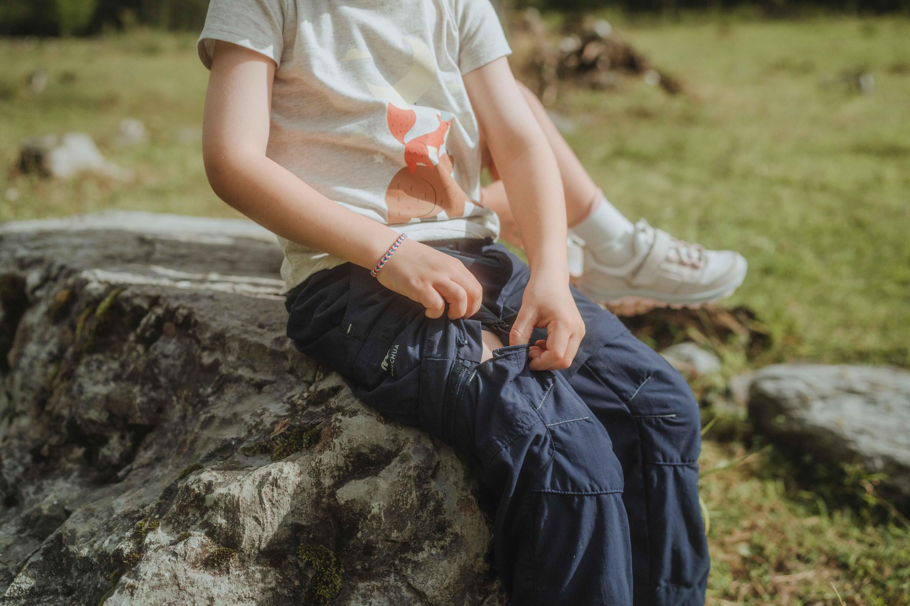 Pantaloni modulabili montagna bambino MH550 azzurri 14/14