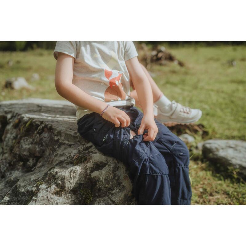 Pantalon de randonnée modulable - MH500 KID bleu - enfant 2-6 ANS