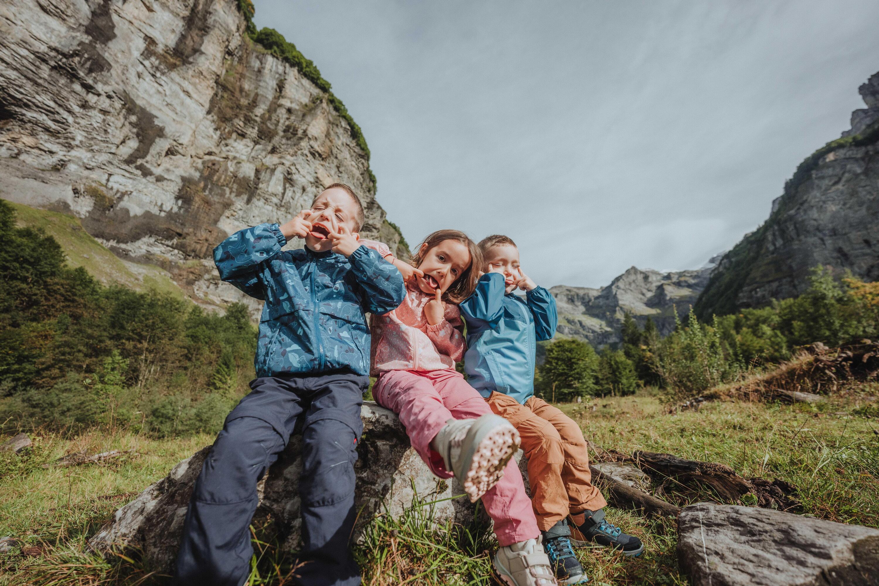 Regenjacke Kinder wasserdicht Größe 92–116 - MH100 Zip blau 12/17