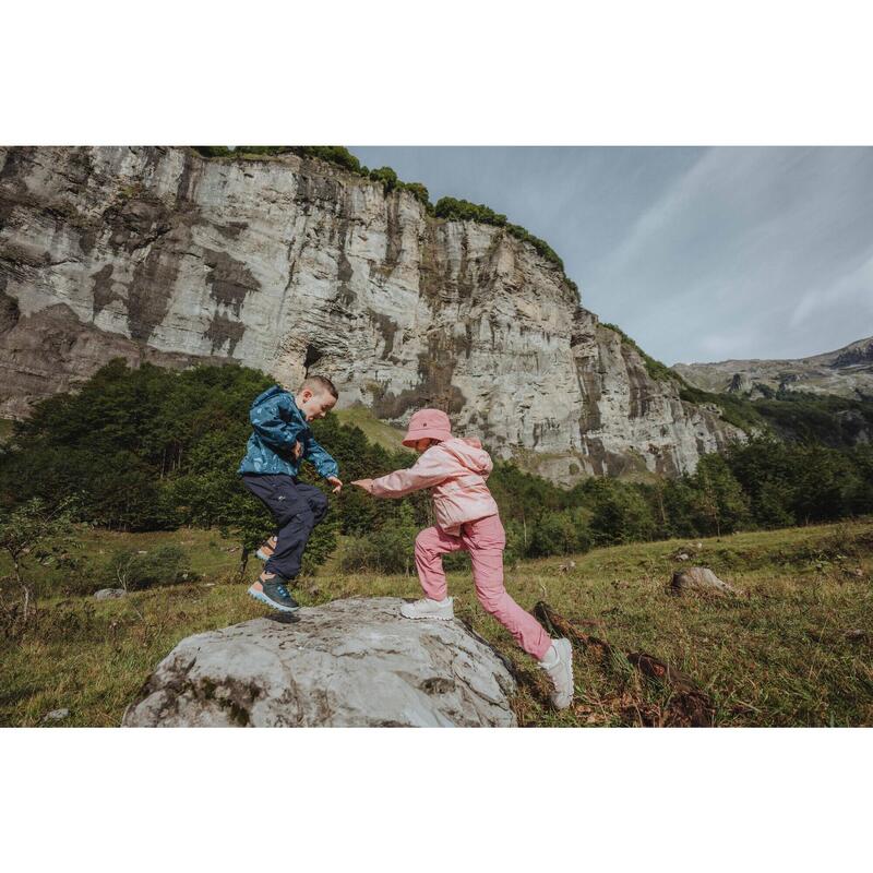 Wanderschuhe Kinder Grösse 28–34 halbhoch Klettverschluss - NH500 grau