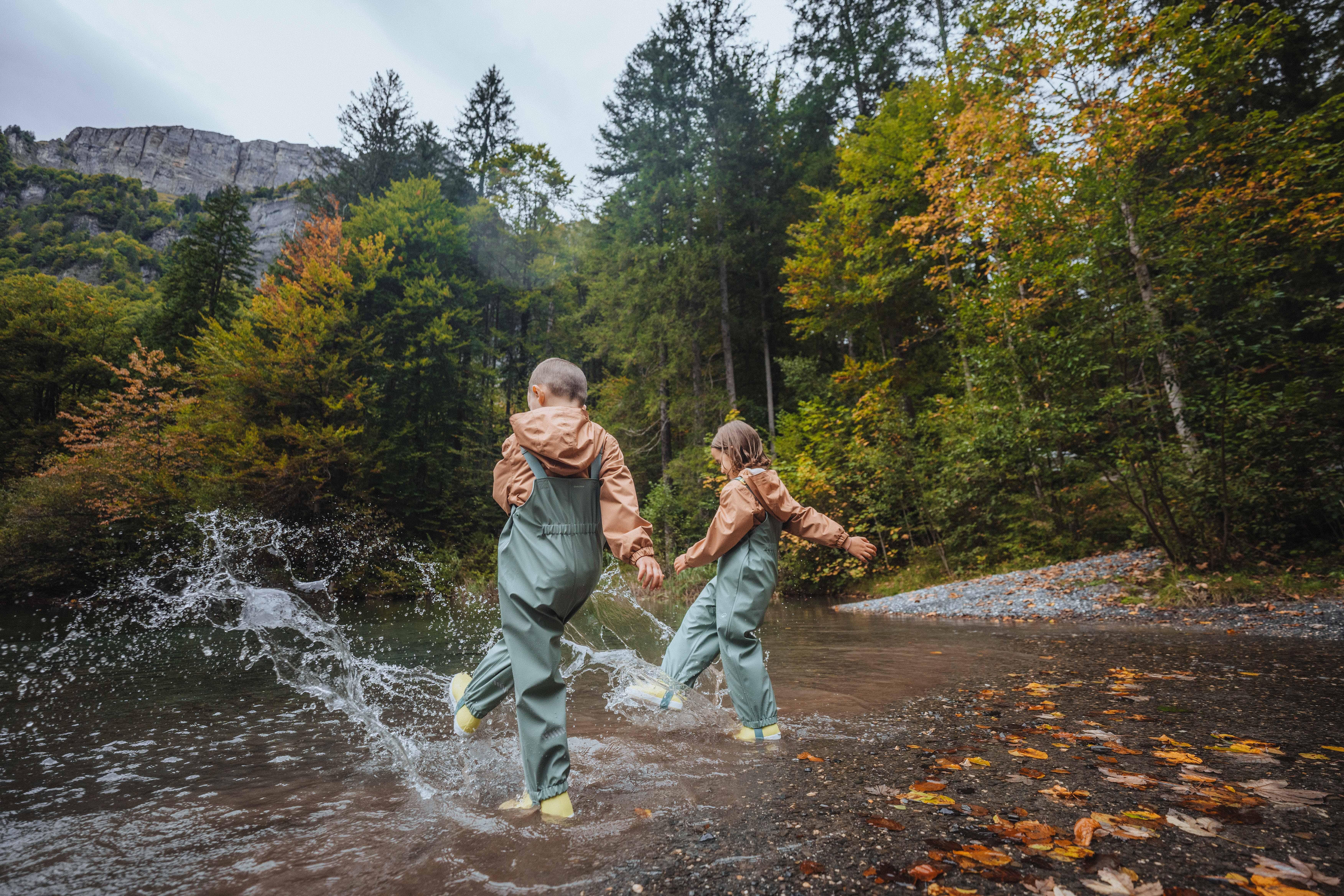 Kids' Waterproof Hiking Jacket - MH500 Brown Ages 2-6 - QUECHUA