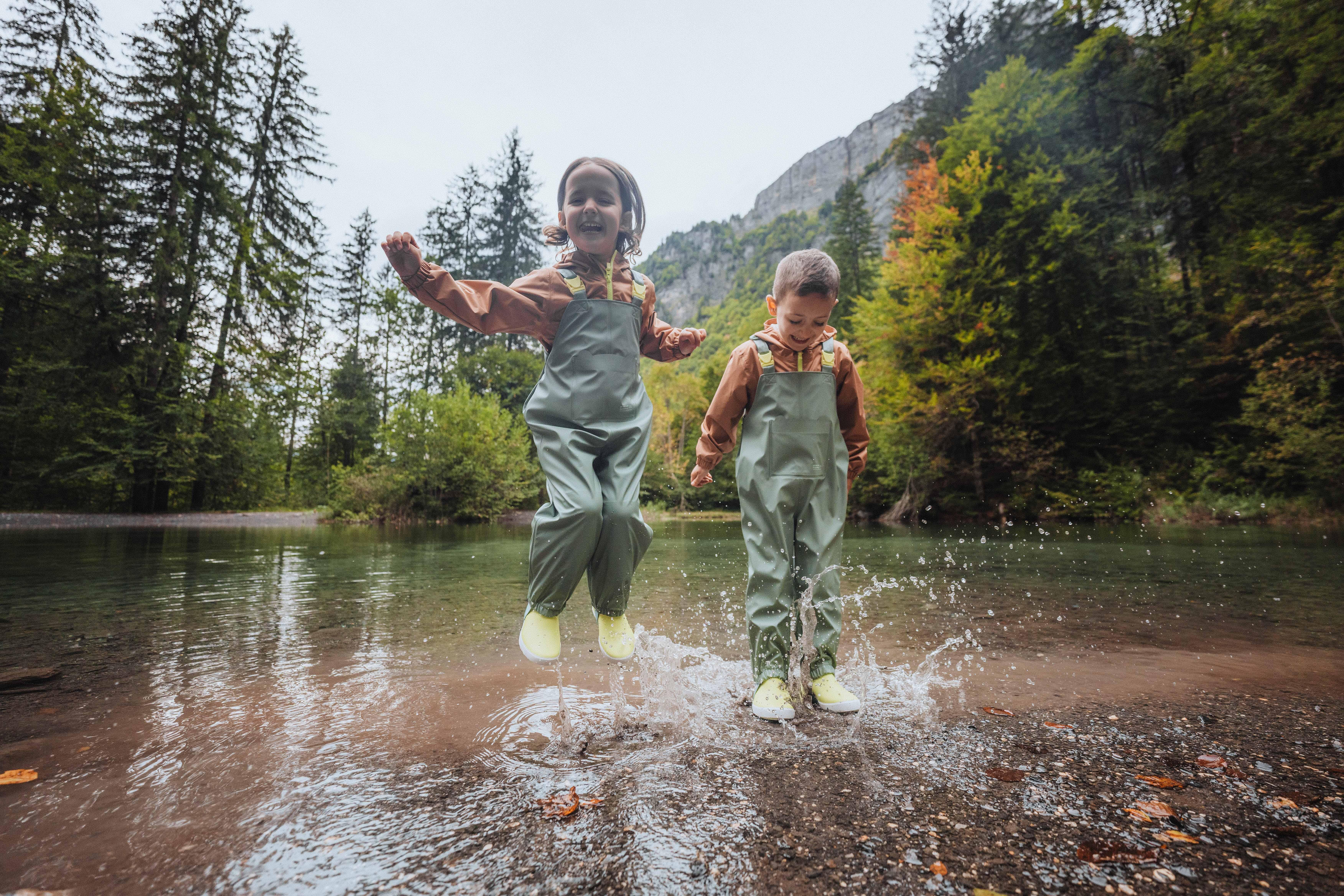 Kids' Waterproof Hiking Jacket - MH500 Brown Ages 2-6 - QUECHUA