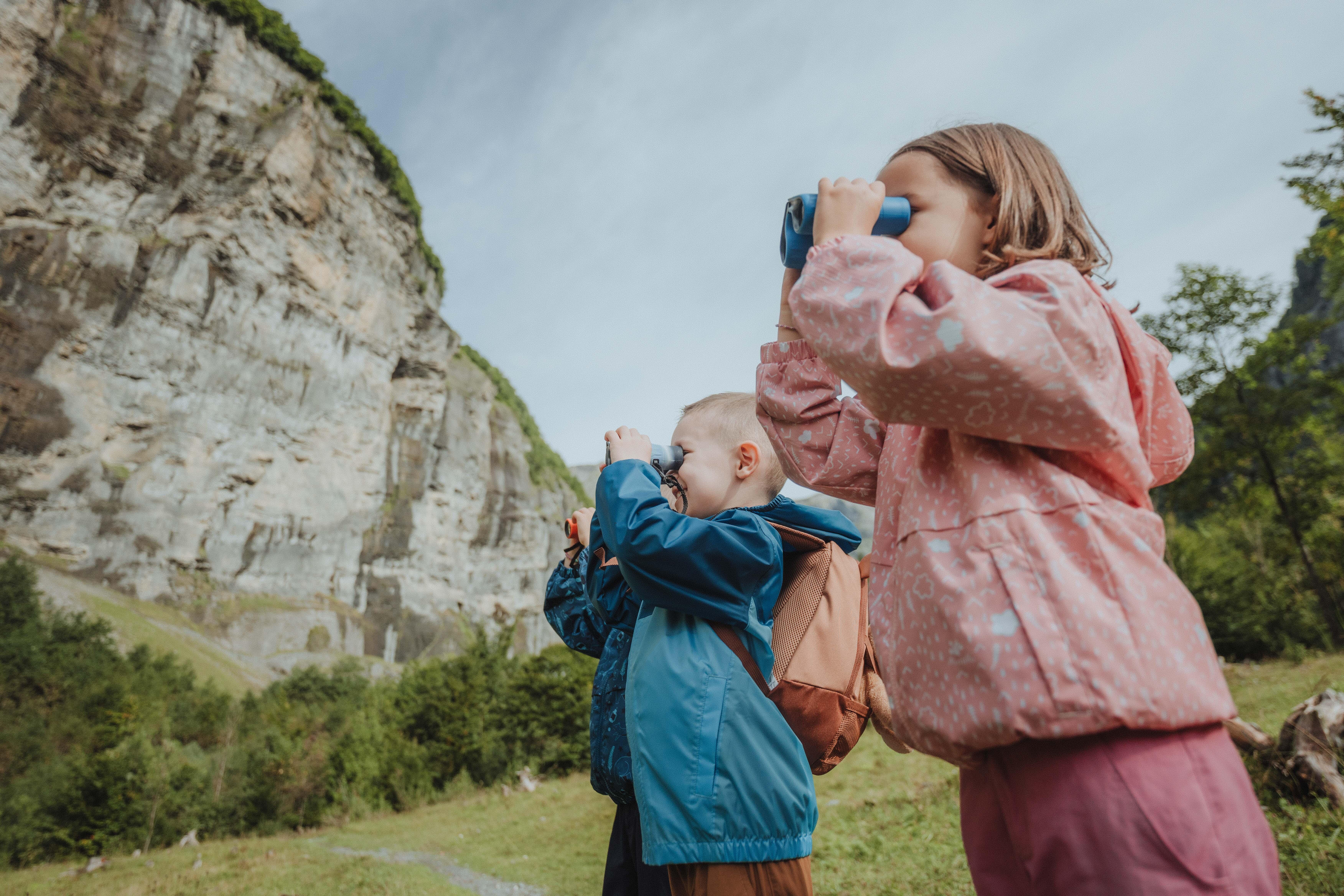Kids’ Waterproof Hiking Jacket with Zip, MH100 Blue Ages 2-6 - QUECHUA