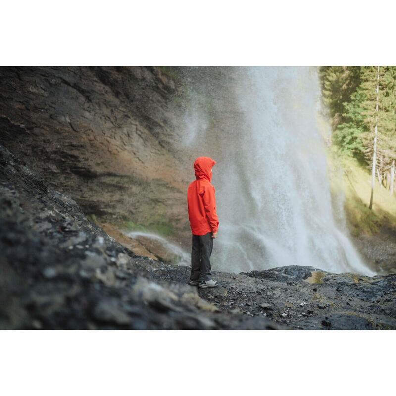 Veste de randonnée montagne imperméable légère enfant 7-15 ans, MH900 orange