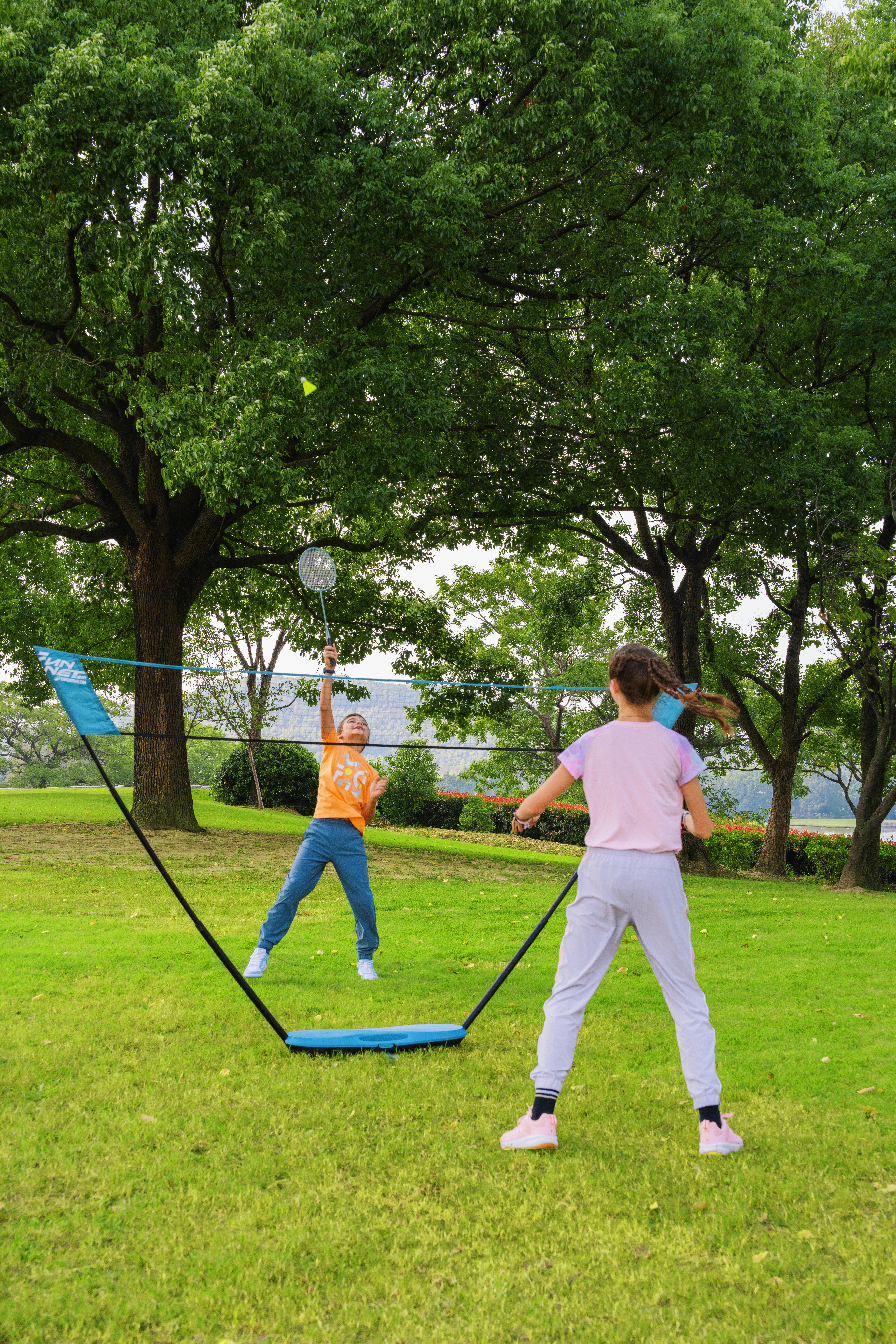 Ensemble de badminton - 2 raquettes 2 volants filet turquoise - PERFLY