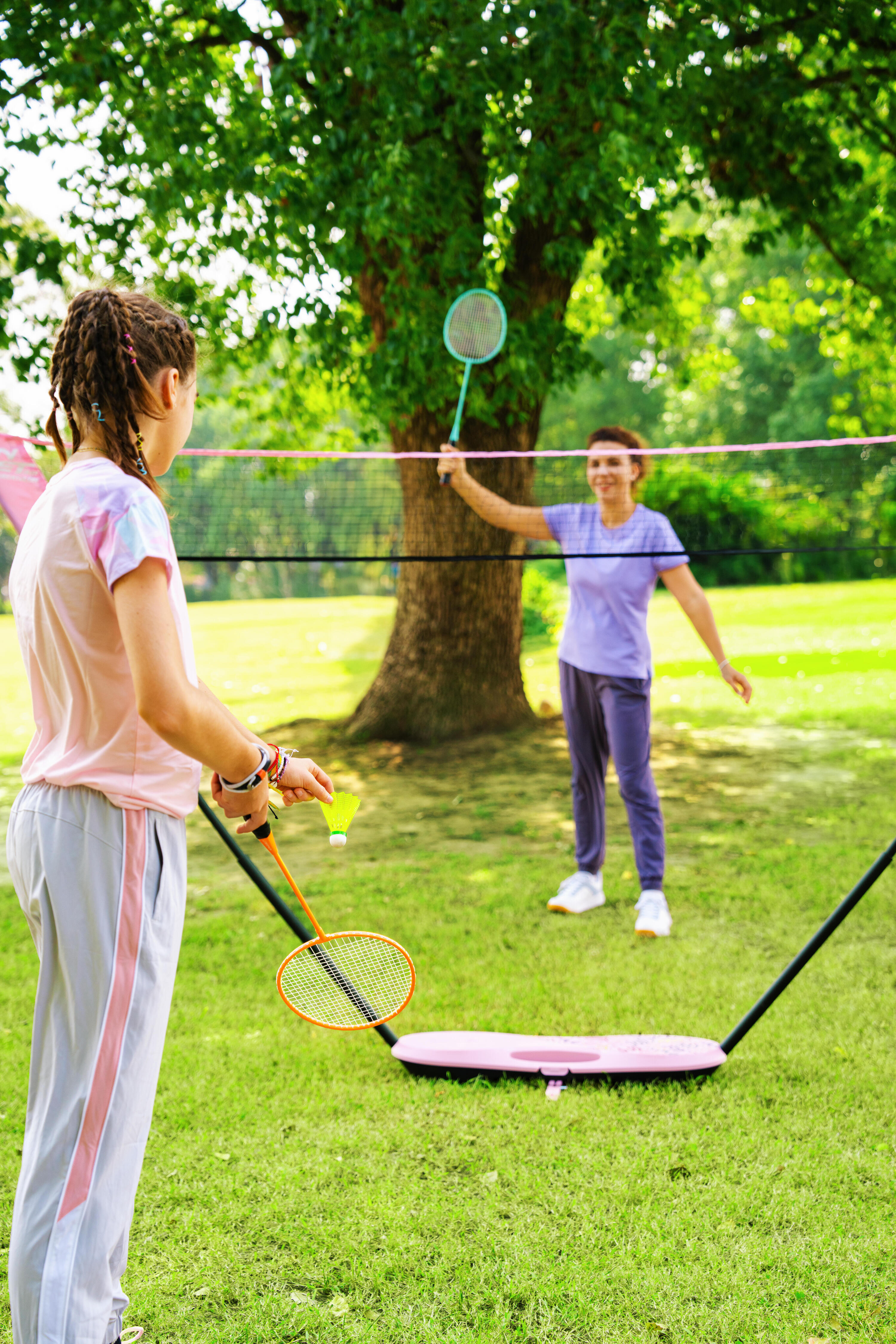 Set Raquettes de Badminton de Loisir Adulte Discover BR100Ad - Turquoise/Orange 10/11