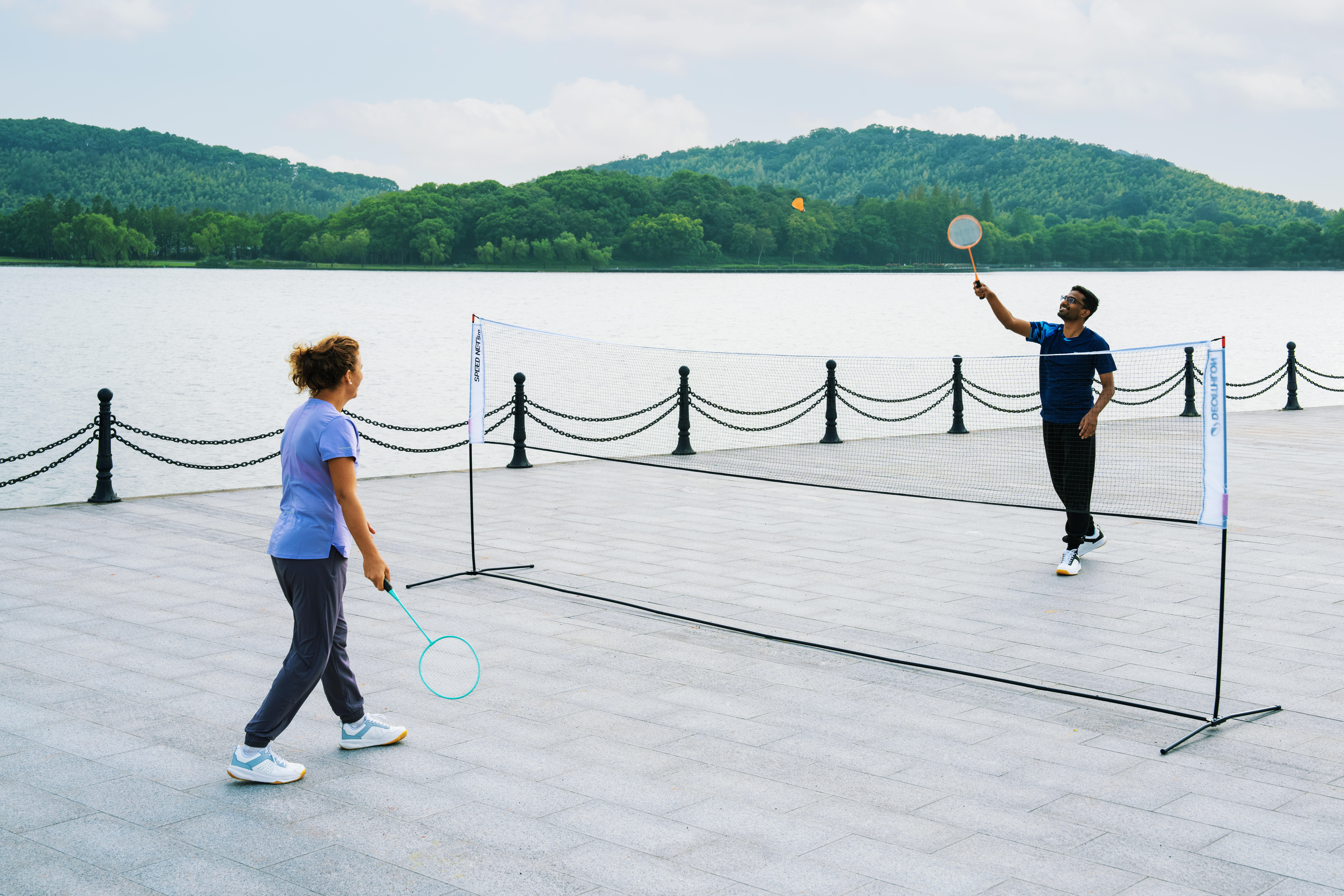 Racket Sports Net 5M V2 White - Badminton Tennis Pickleball - PERFLY