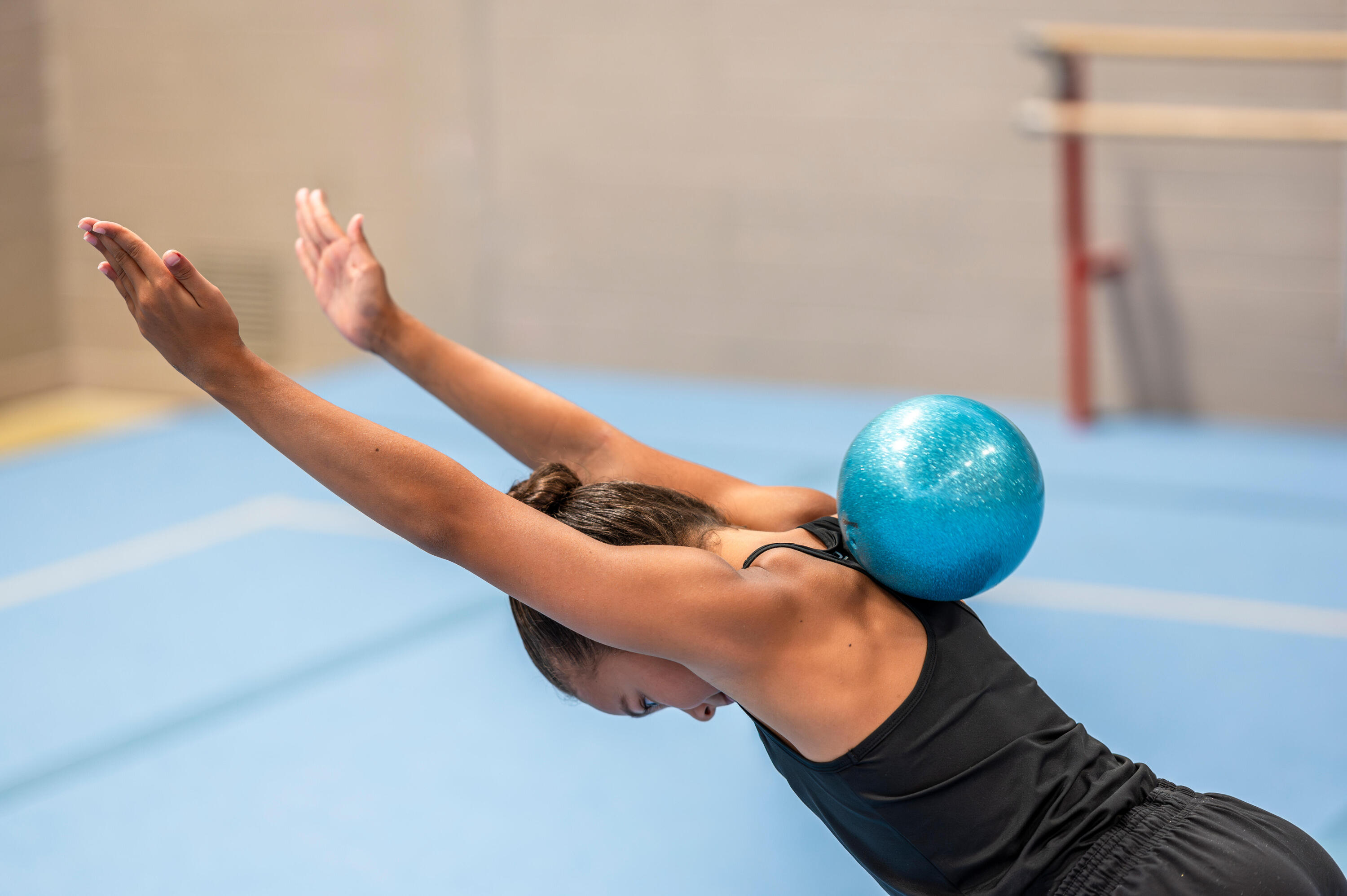 Débardeur dos nageur gym fille, noir 6/8